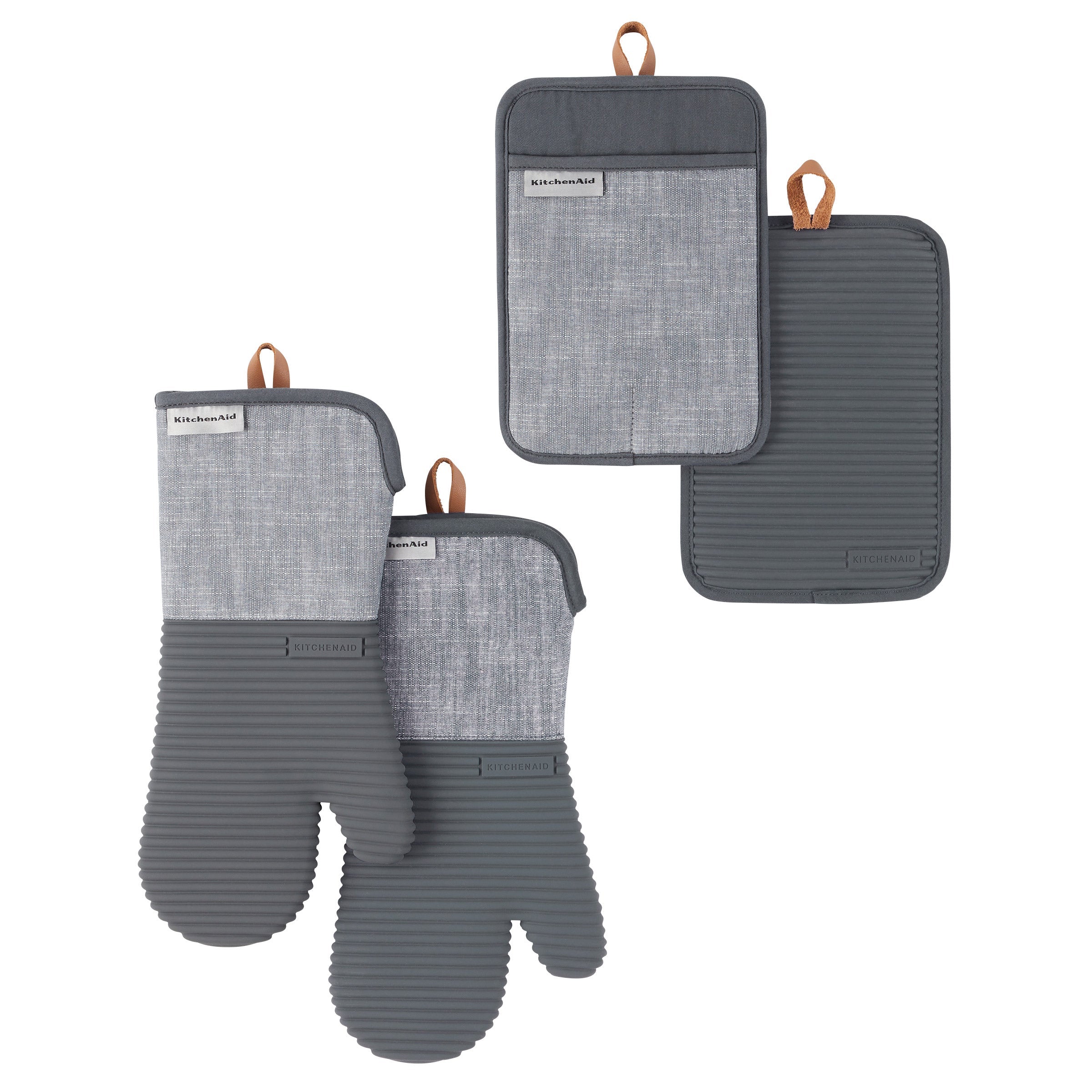 KitchenAid Chambray 4-piece Mitt Set