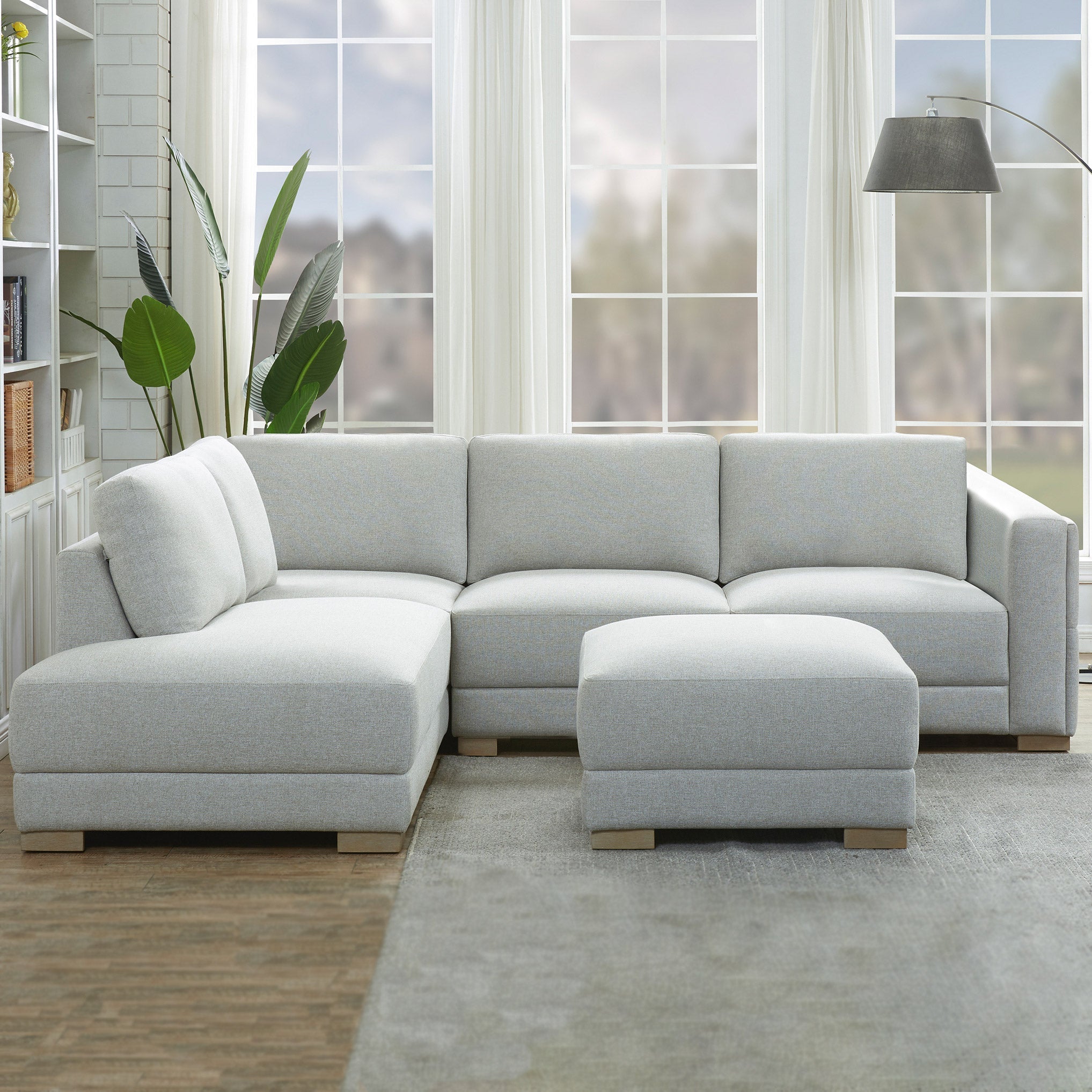 Drayden Fabric Sectional with Ottoman - Stu's Home Improvement Outlet