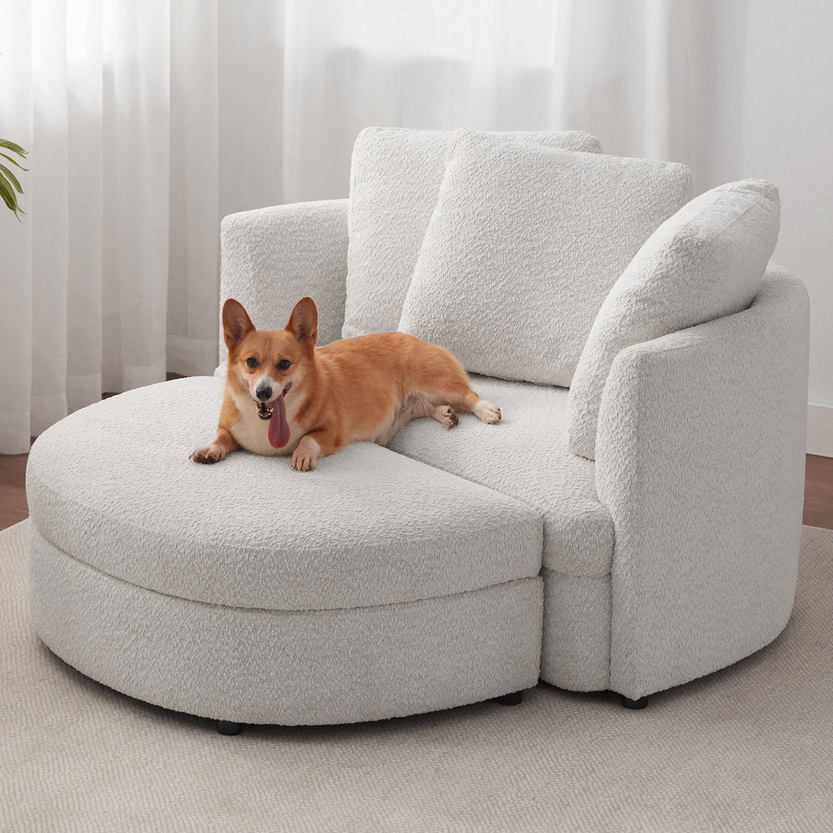 Holley Oversized Fabric Accent Chair with Storage Ottoman - Stu's Home Improvement Outlet