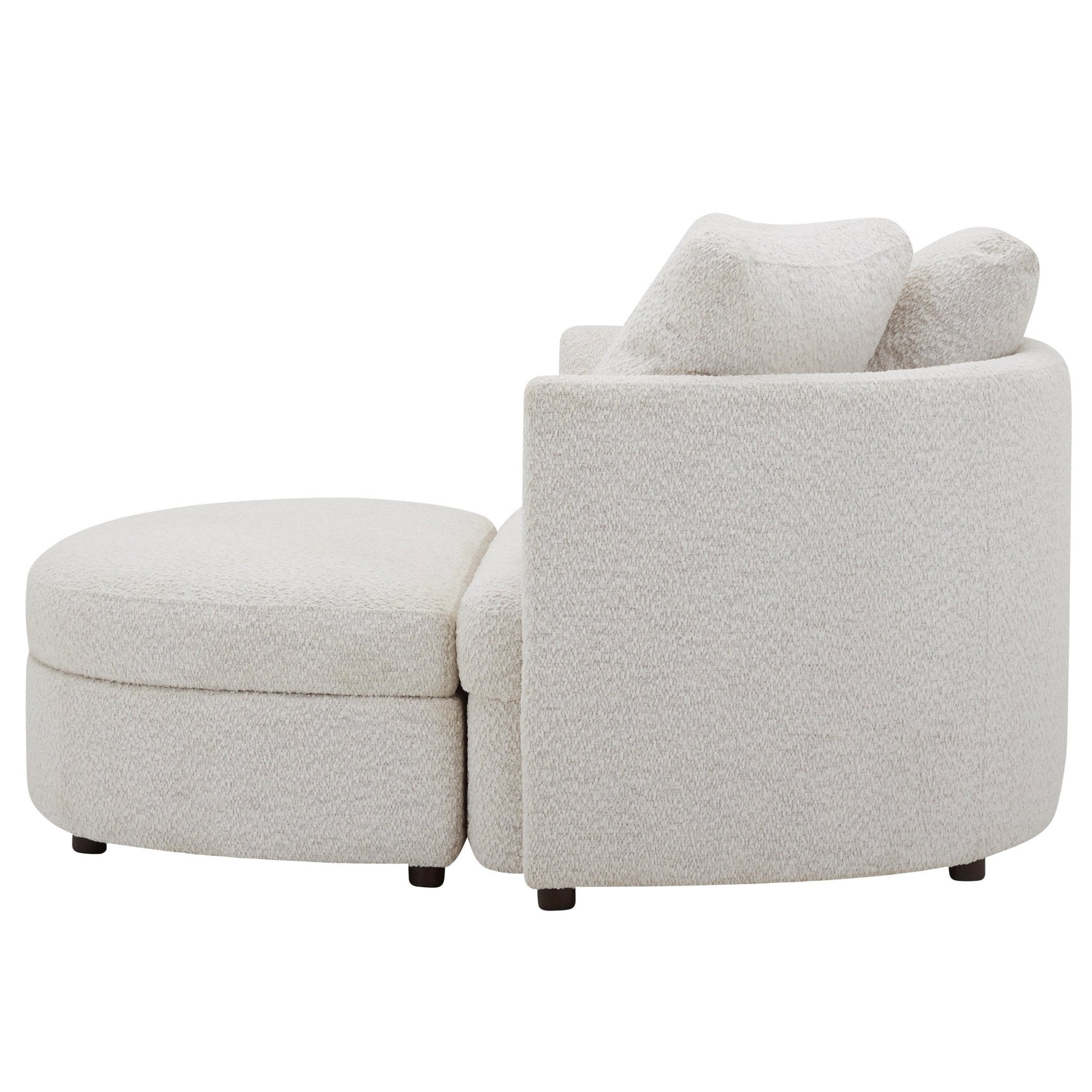 Holley Oversized Fabric Accent Chair with Storage Ottoman - Stu's Home Improvement Outlet