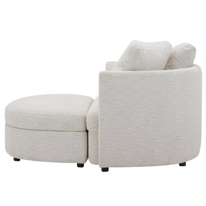 Holley Oversized Fabric Accent Chair with Storage Ottoman - Stu's Home Improvement Outlet