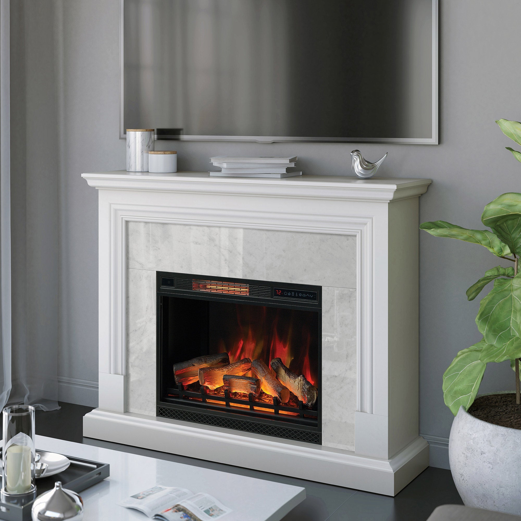 Tresanti Cassandra 52.9" Mantel with ClassicFlame Electric Fireplace - Stu's Home Improvement Outlet