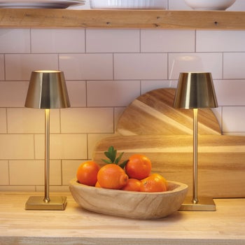 Mikasa Rechargeable 14-inch LED Lamps with Touch Control, Set of 2