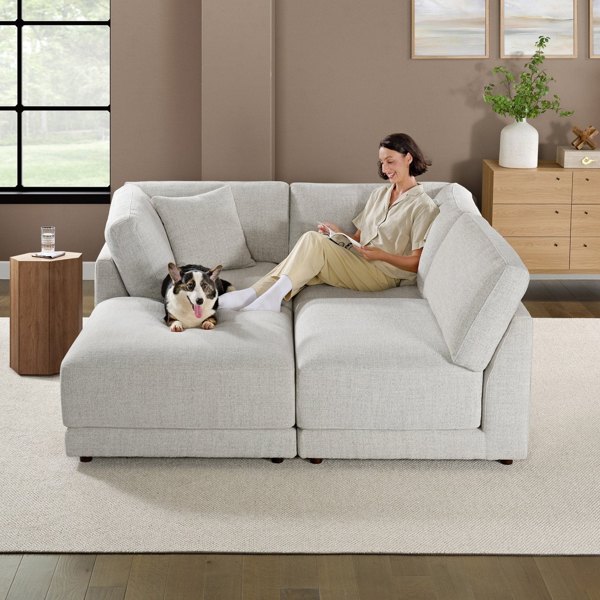 Dayna 4 - piece Fabric Modular Sectional - Stu's Home Improvement Outlet
