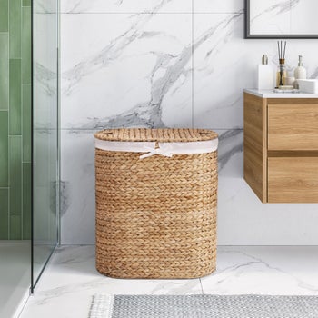 Seville Handwoven Water Hyacinth Laundry Hamper - Stu's Home Improvement Outlet