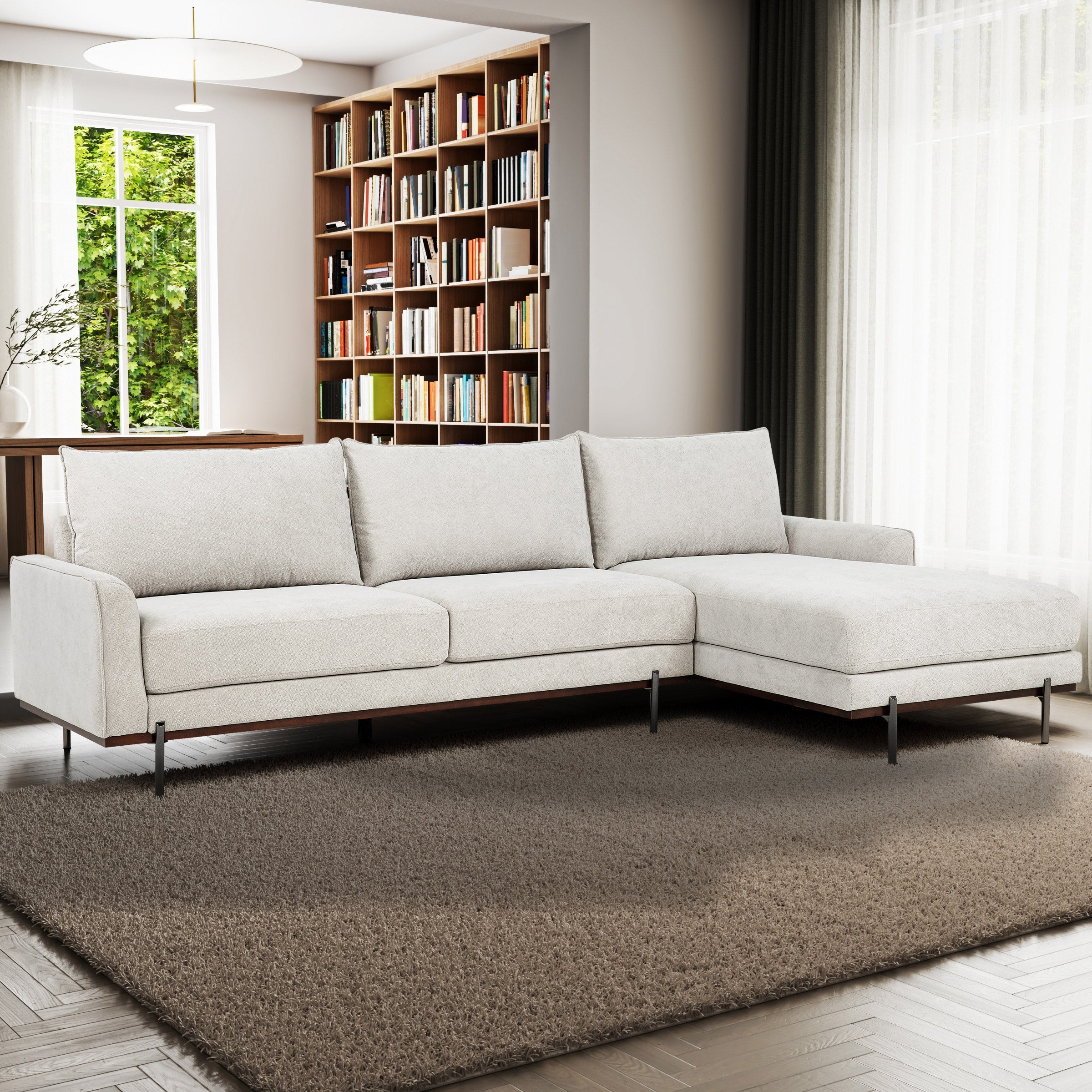 2-piece Fabric Sofa Chaise