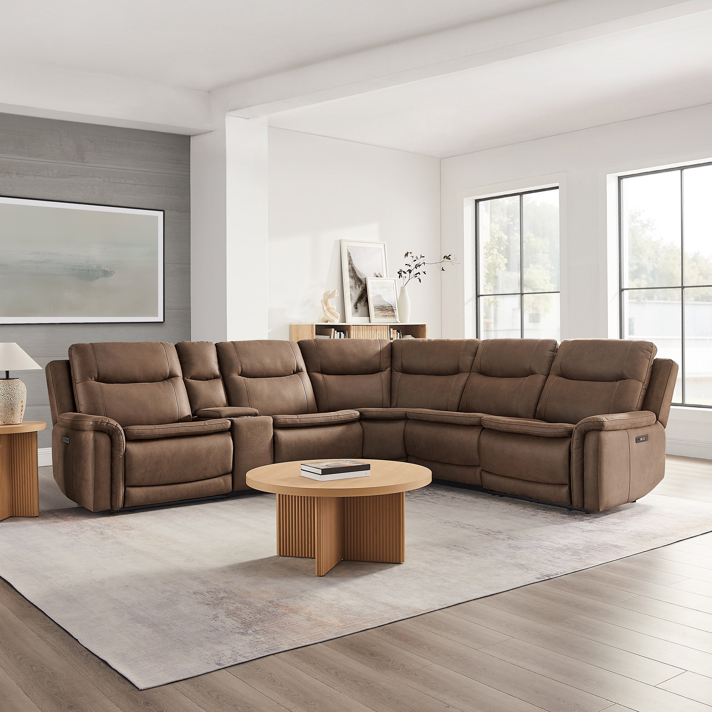 Fabric Power Reclining Sectional with Power Headrests
