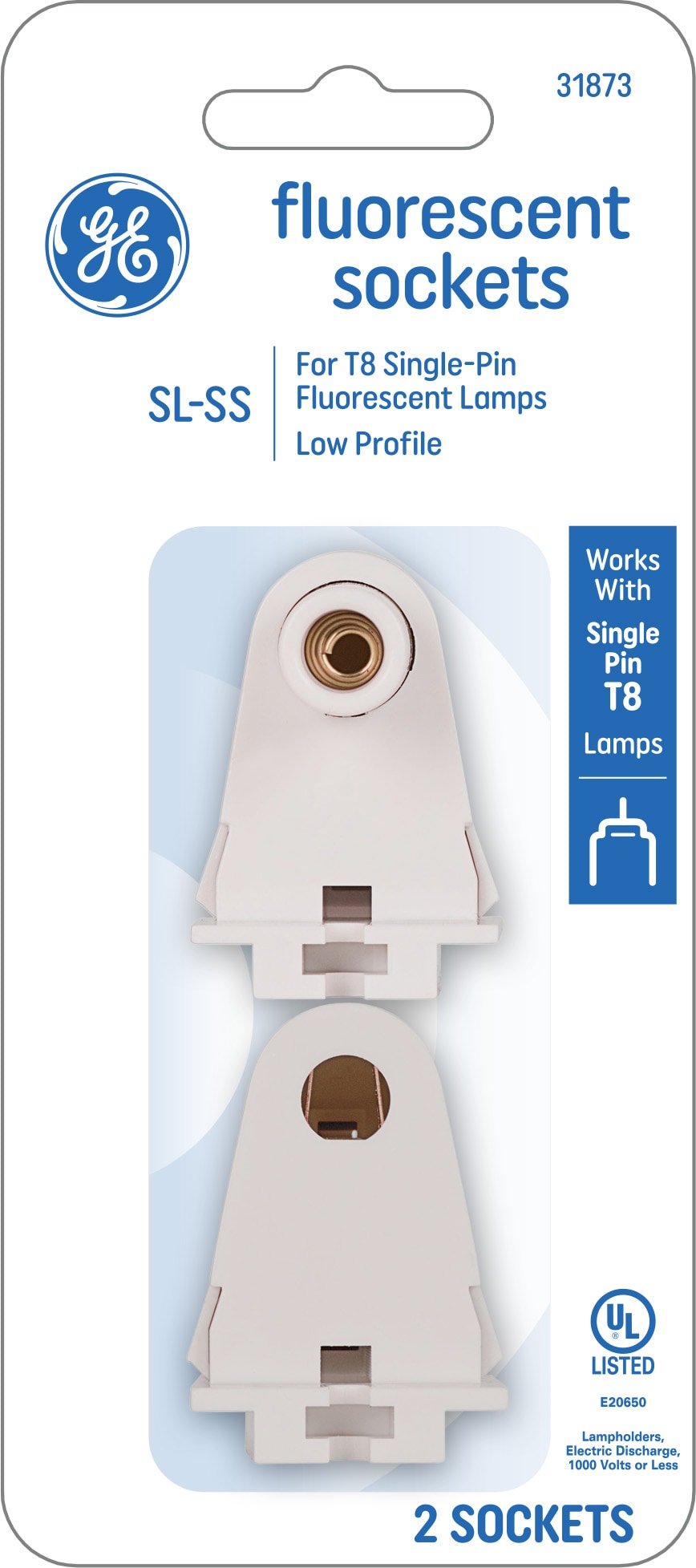 GE 2-Pack White Lamp Holder