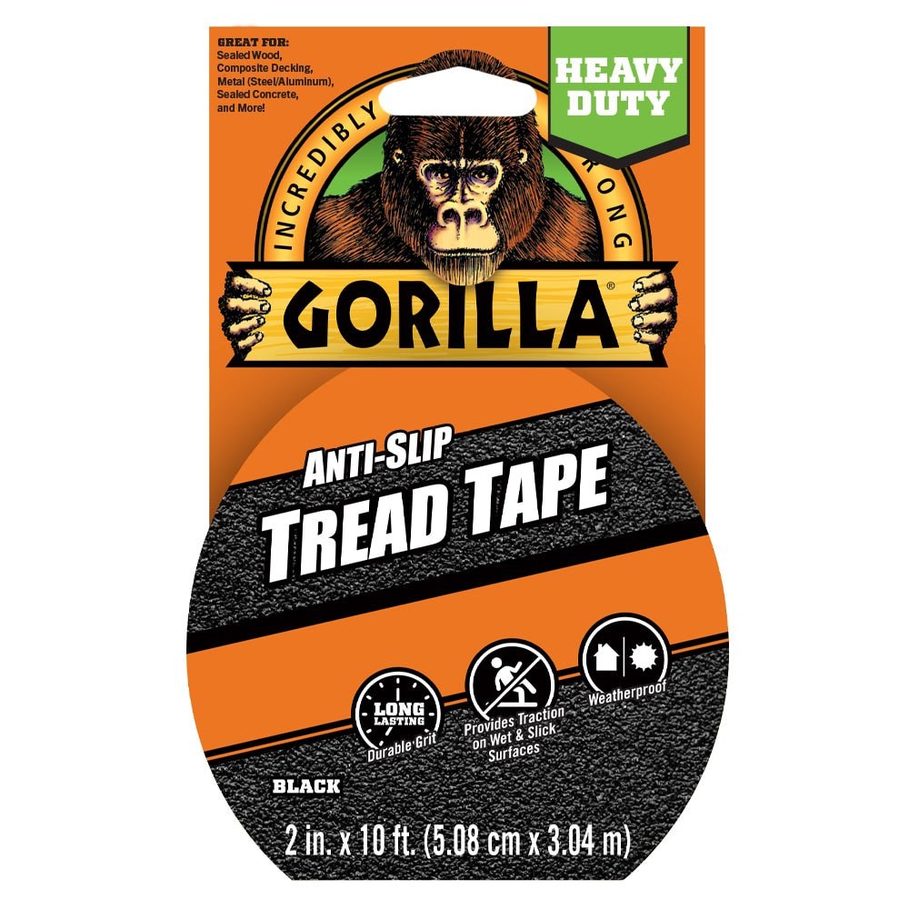 Gorilla 2 - in x 10 - ft Black Tape Roll Anti - Slip Tape - Stu's Home Improvement Outlet