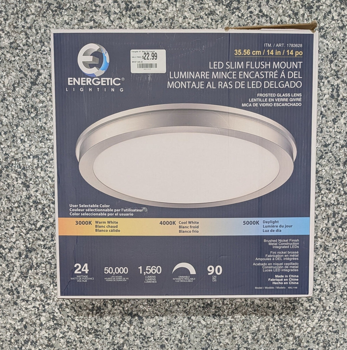 Energetic 14” Slim LED Flush Mount Light Fixture - Stu's Home Improvement Outlet