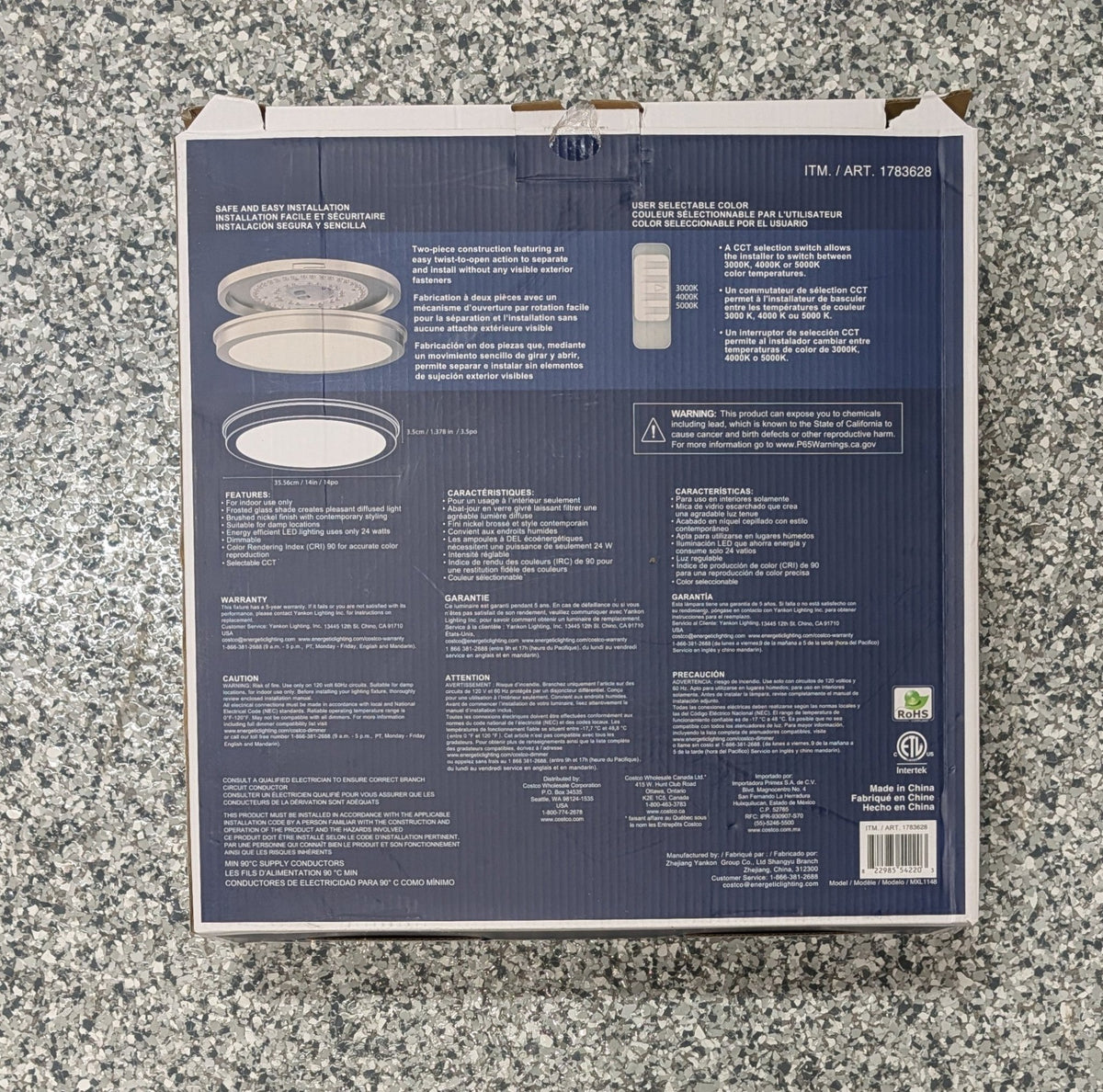 Energetic 14” Slim LED Flush Mount Light Fixture - Stu's Home Improvement Outlet