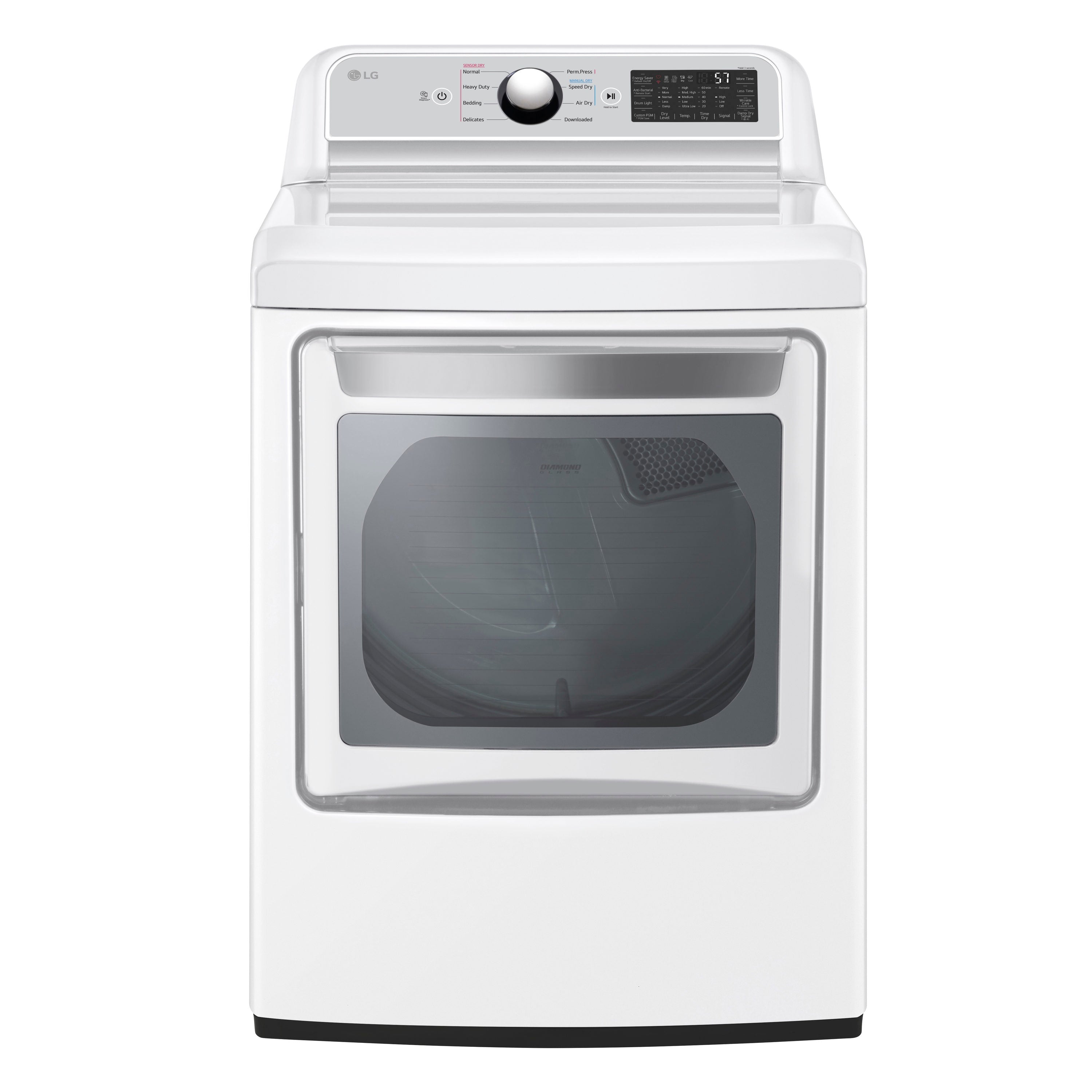 LG 7.3-cu ft Vented Electric Dryer (Alpine White) ENERGY STAR (DLE8200W)
