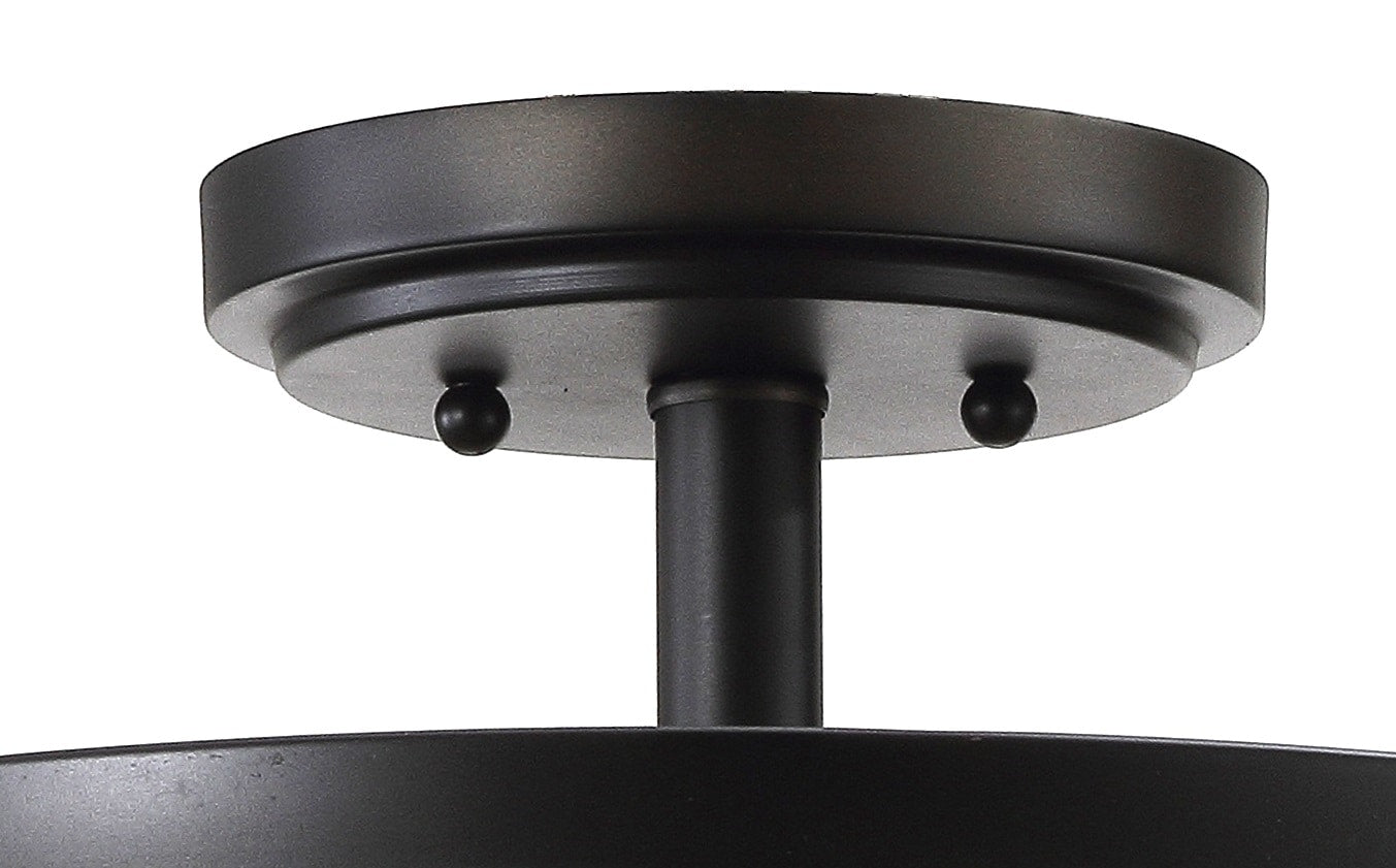 JONATHAN Y Sylvain 15.5" Metal LED Semi Mount 1 - Light 15.5 - in Oil Rubbed Bronze LED Semi Flush Mount Light - Stu's Home Improvement Outlet