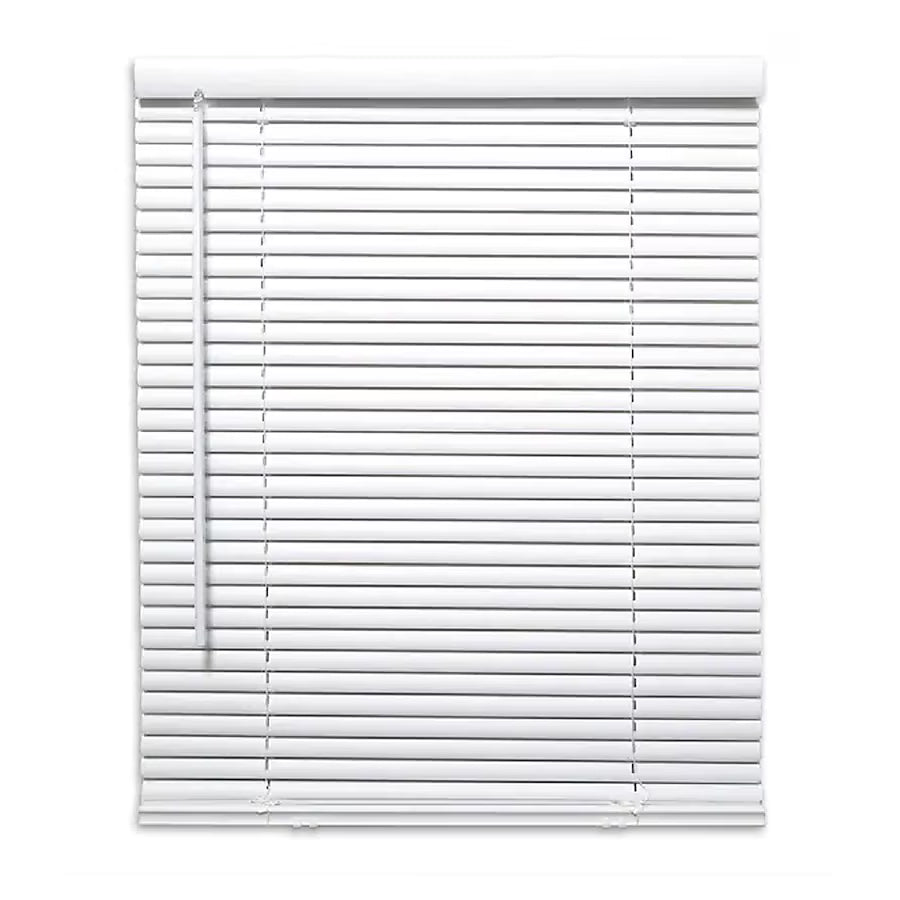 Project Source Light Filtering 1-in Slat Width 34-in x 64-in Cordless White Vinyl Light Filtering Mini-blinds