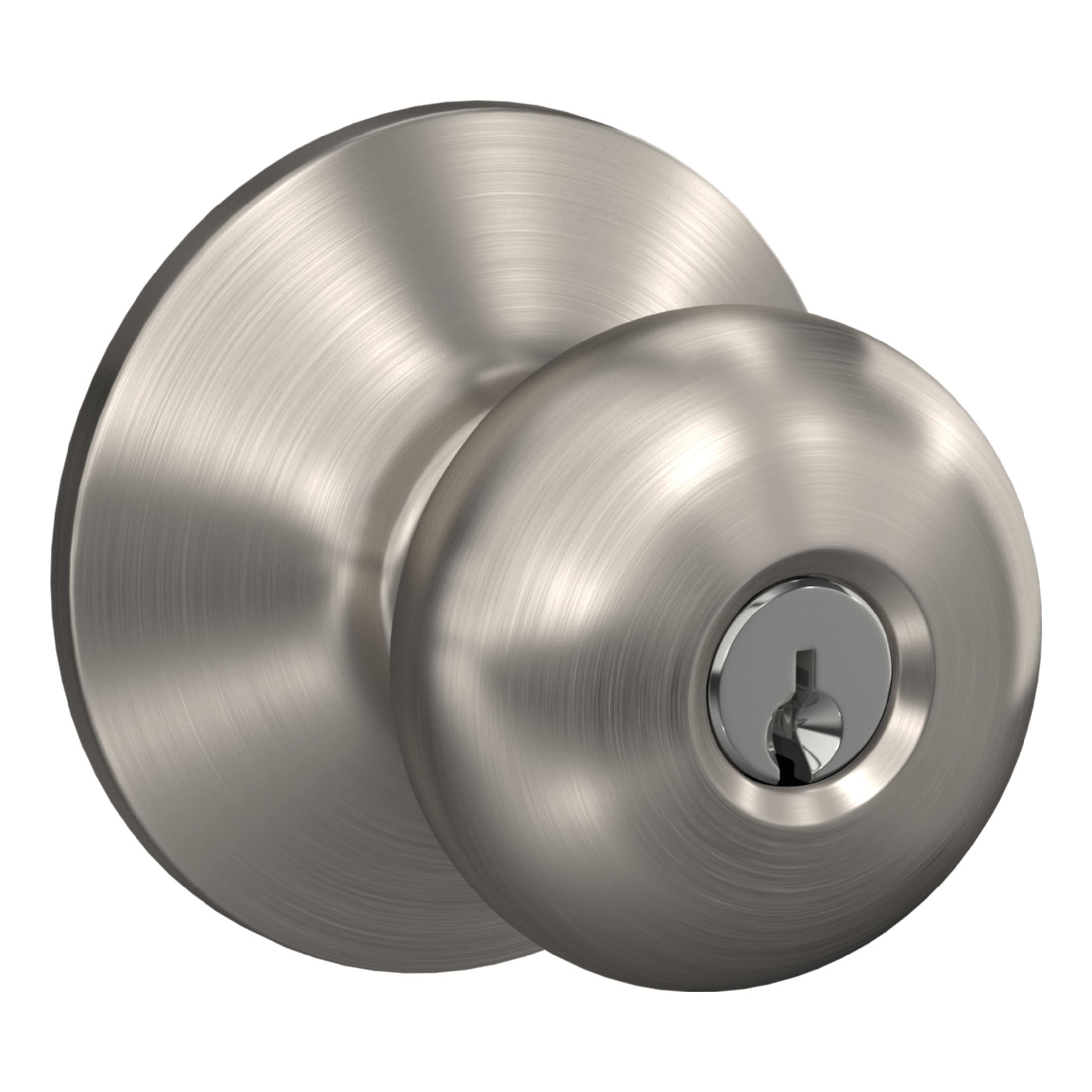 Schlage Plymouth Satin Nickel Exterior Keyed Entry Door Knob - Stu's Home Improvement Outlet