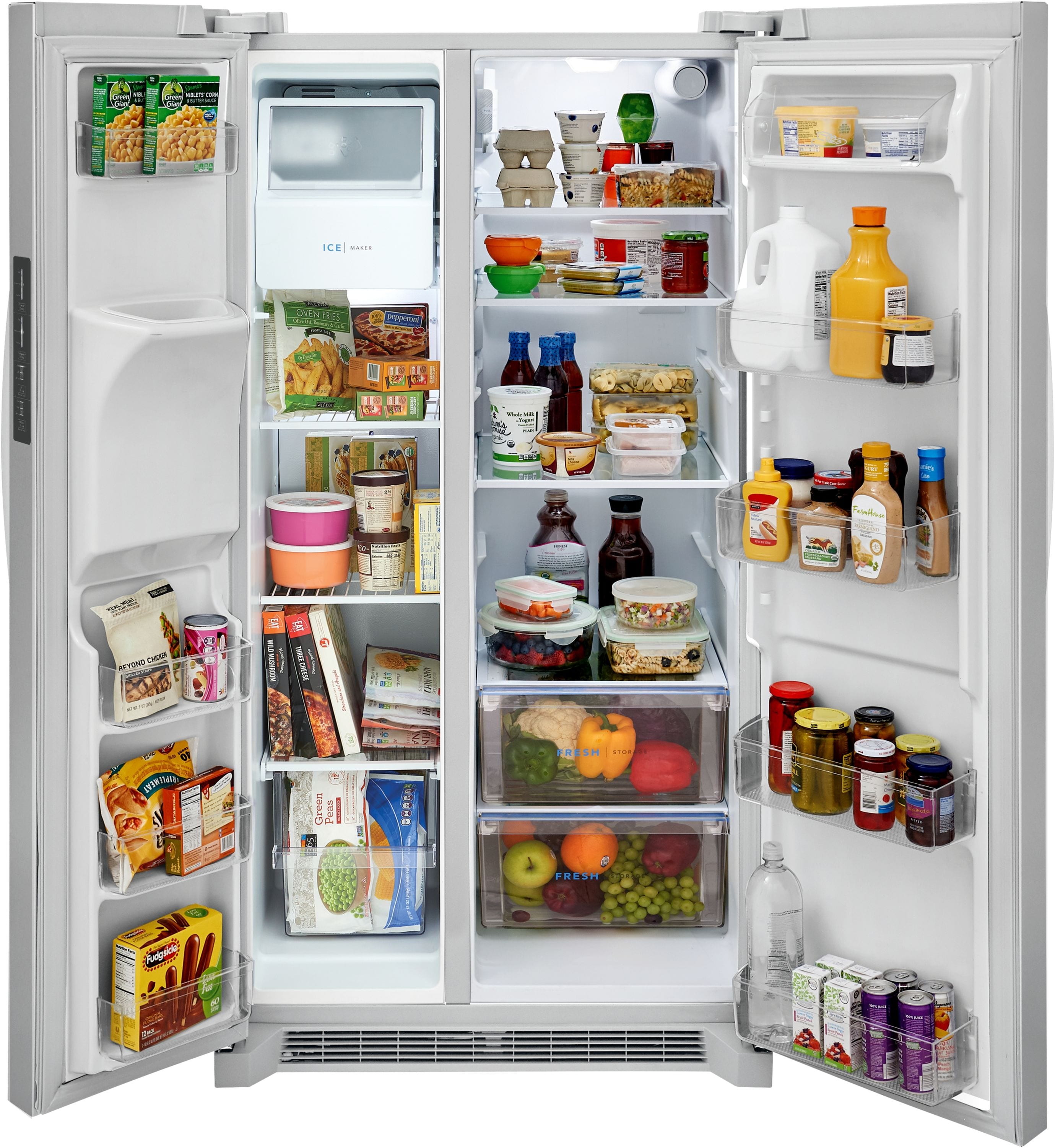 Frigidaire 25.6-cu ft Side-by-Side Refrigerator with Ice Maker (White) ENERGY STAR (FRSS2623AW)
