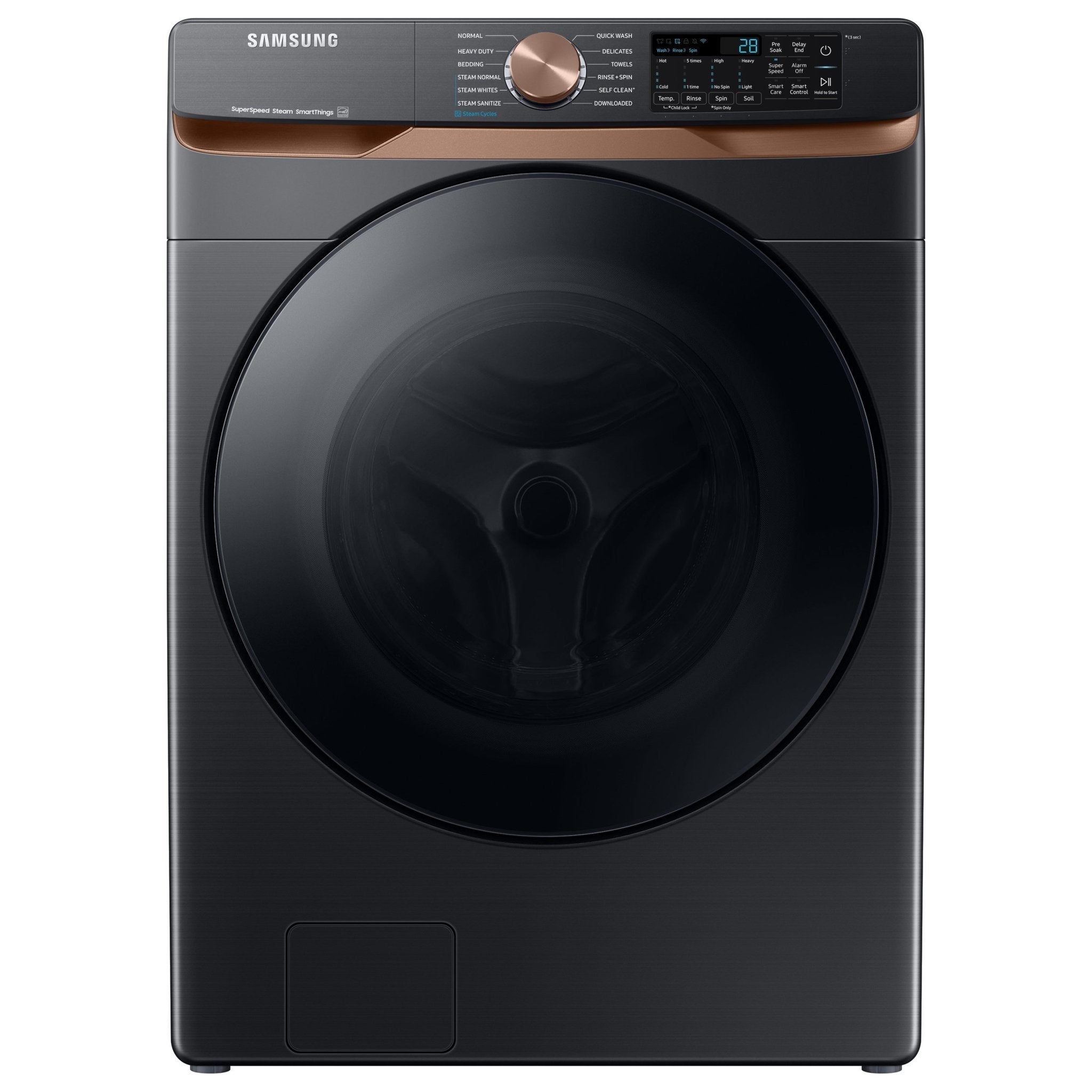 Samsung 5 - cu ft High Efficiency Stackable Steam Cycle Smart Front - Load Washer (Brushed Black) ENERGY STAR (WF50BG8300AV) - Stu's Home Improvement Outlet
