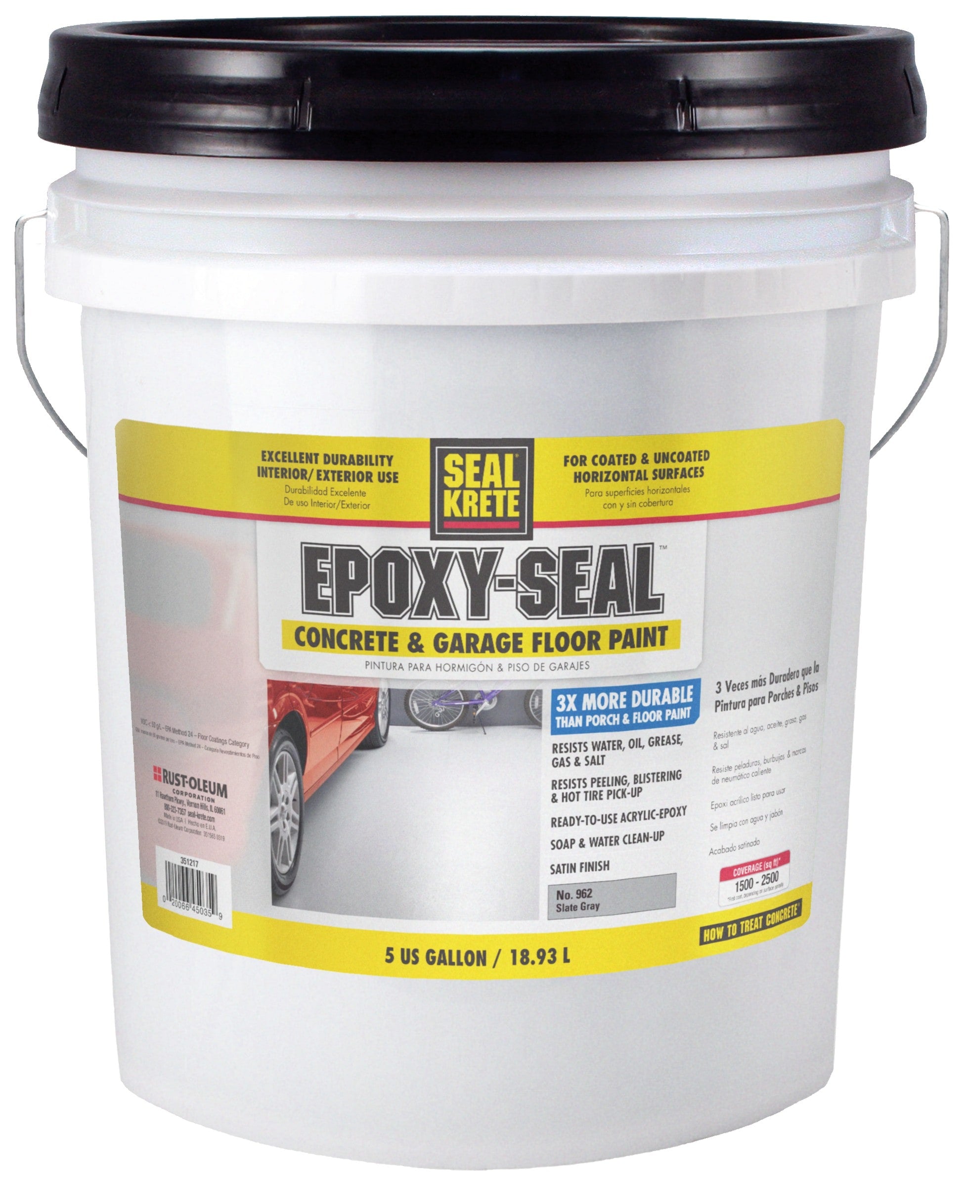 Seal-Krete Epoxy-Seal 1-part Slate Gray Satin Concrete and Garage Floor Paint (5-Gallon)