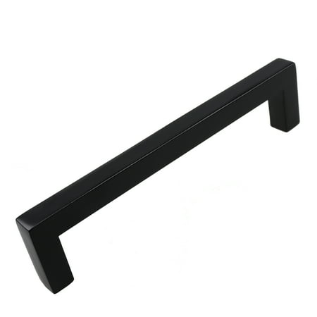 GlideRite 5 in. Center Solid Square Bar Cabinet Pull, Matte Black