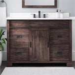 Brindley 48 in. W x 20 in. D x 35 in. H Single Sink Freestanding Bath Vanity in Dark Walnut with White Engineered Stone Top