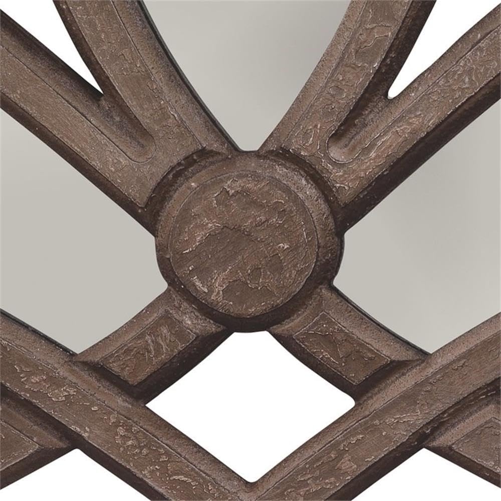 Eden Home 21" Transitional Wood Scroll Mirror in Brown/Distressed Gray - Stu's Home Improvement Outlet