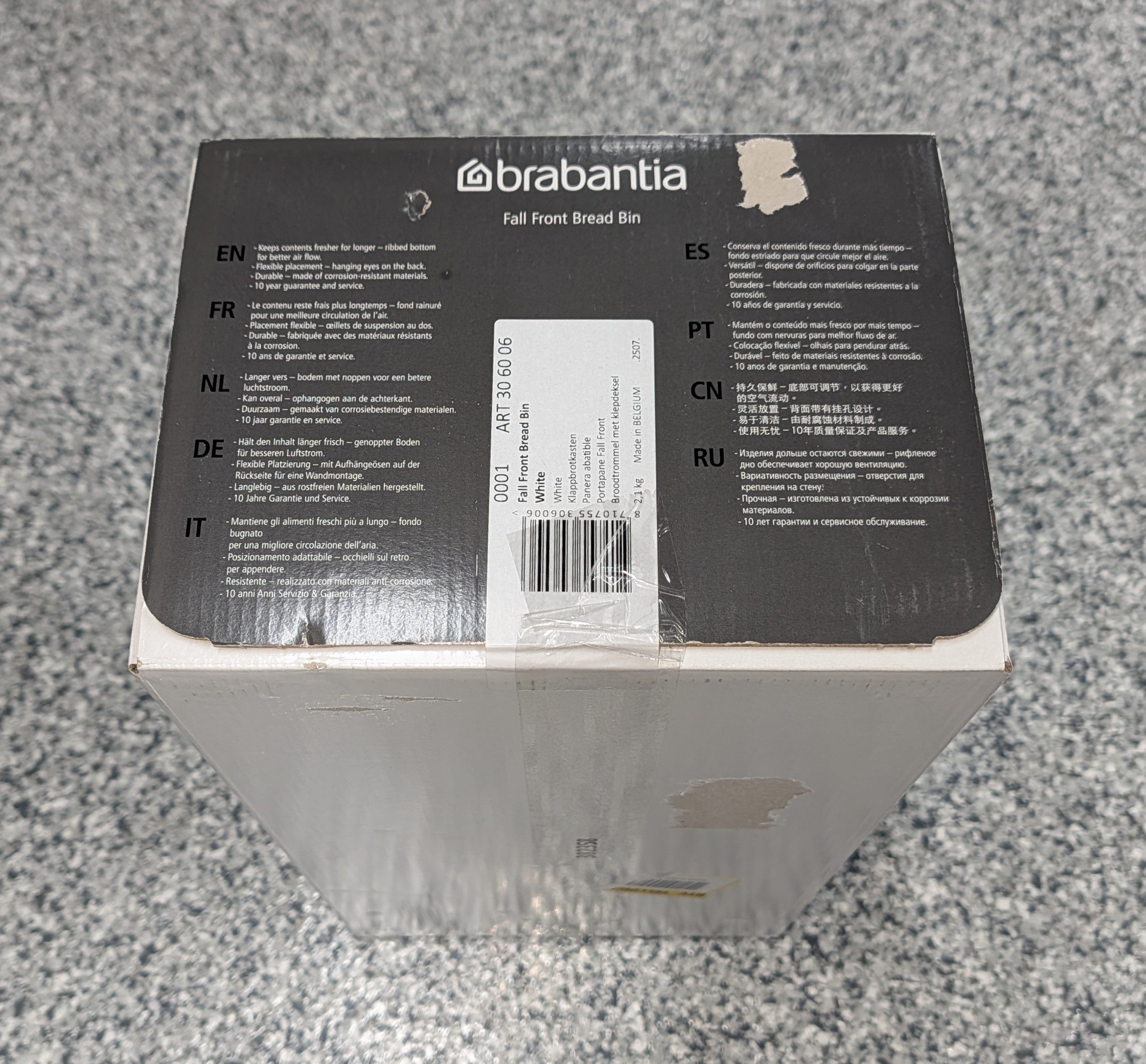 Fall Front Bread Box - White