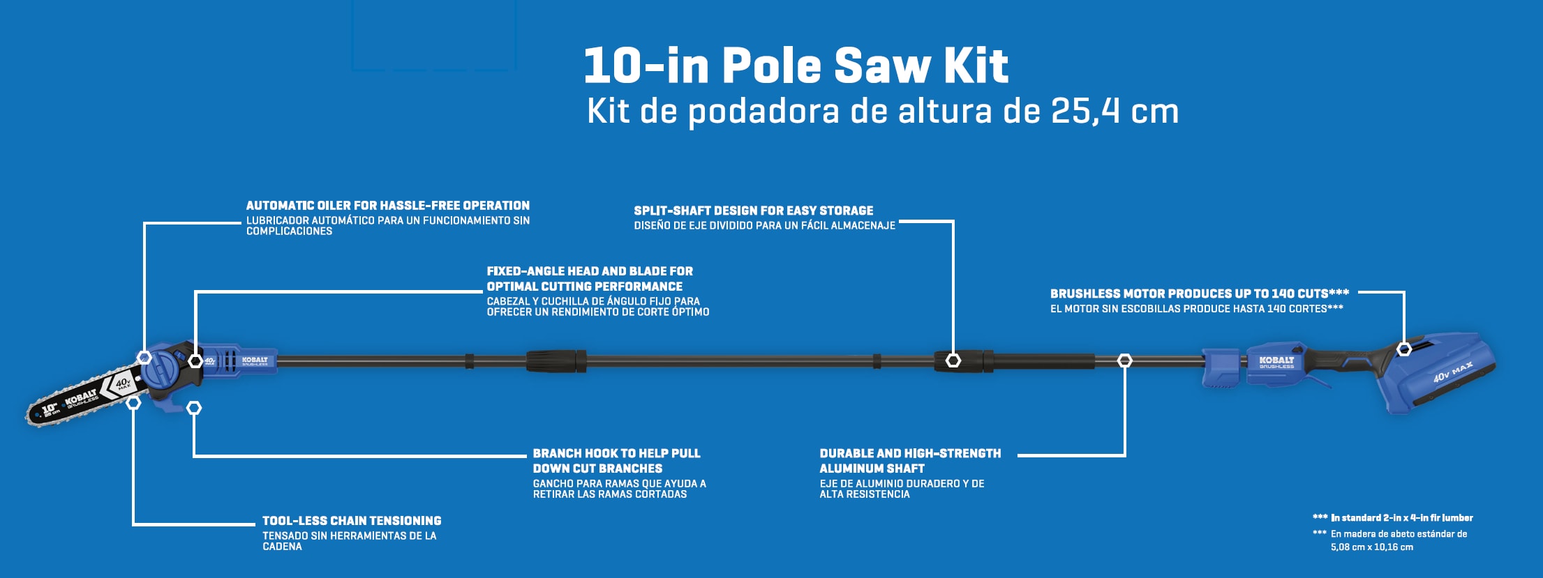 Kobalt Gen4 40-volt 10-in Cordless Electric Pole Saw 2 Ah (Battery and Charger Included)