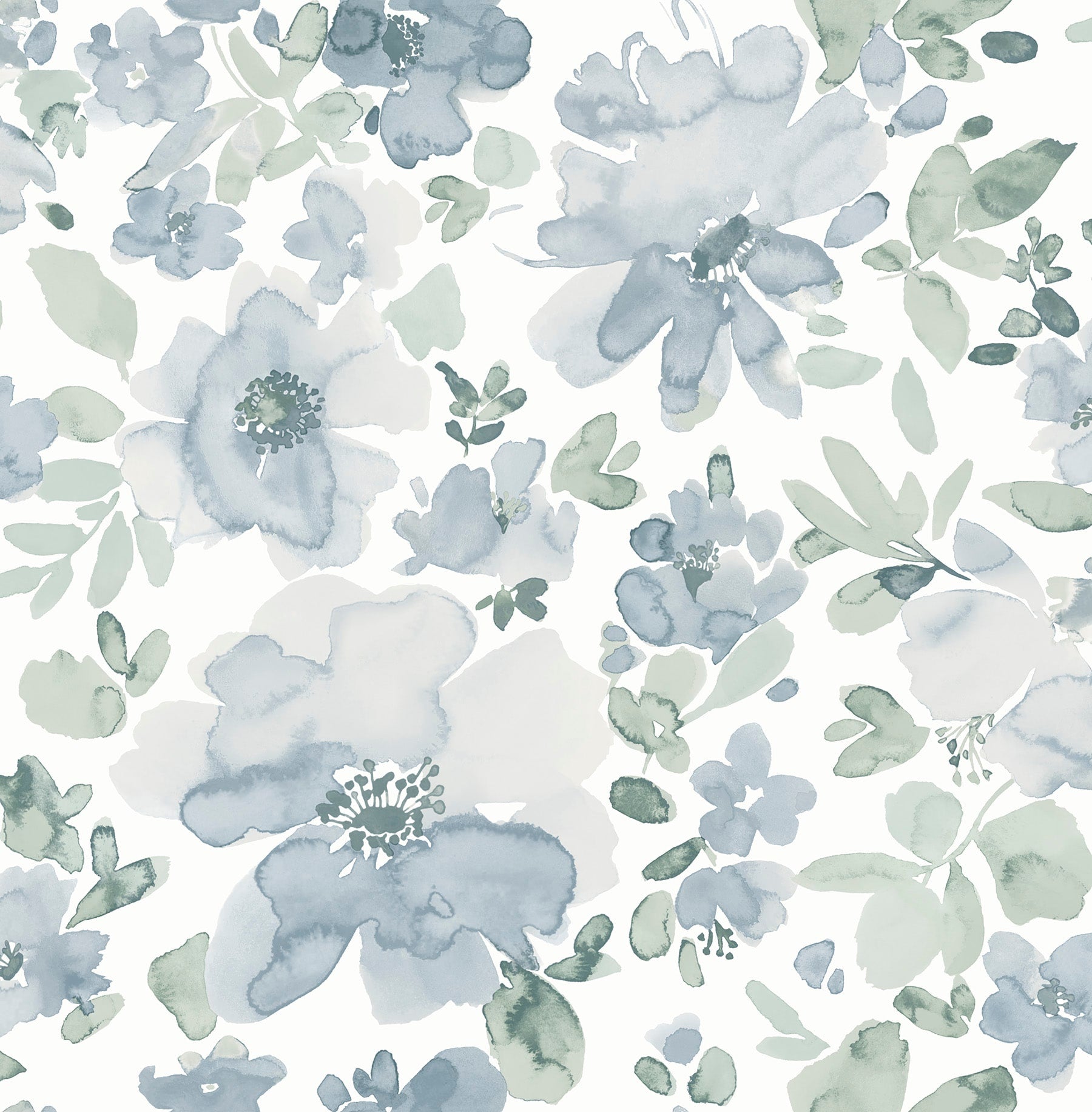 allen + roth 30.75-sq ft Blue Vinyl Floral Self-adhesive Peel and Stick Wallpaper
