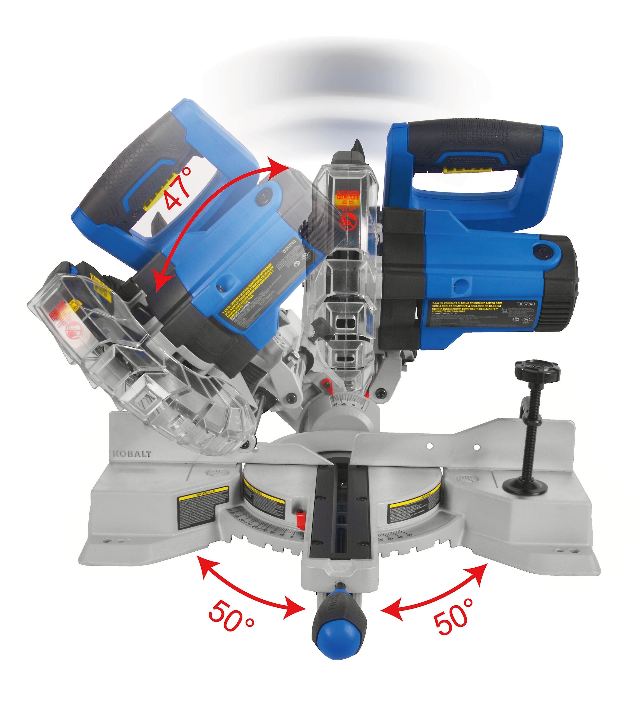 Kobalt Compact 7-1/4-in 10-Amp Single Bevel Sliding Compound Corded Miter Saw