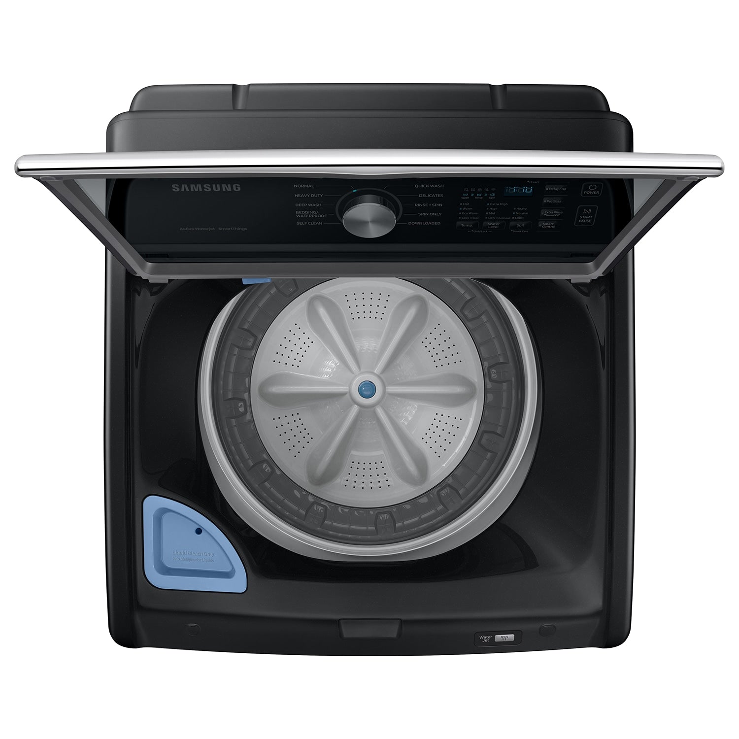 Samsung Active WaterJet High Efficiency Impeller Smart Compatible Large Top-Load Washer ( Brushed Black )