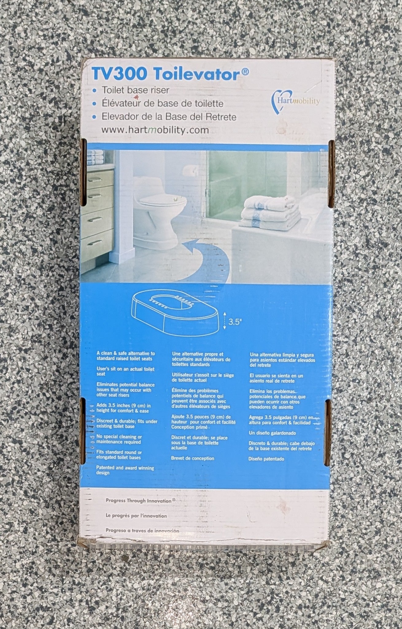 11-1/2 in. W x 23 in. L x 3-1/2 in. H Toilet Riser in White, 500 lbs. Capacity