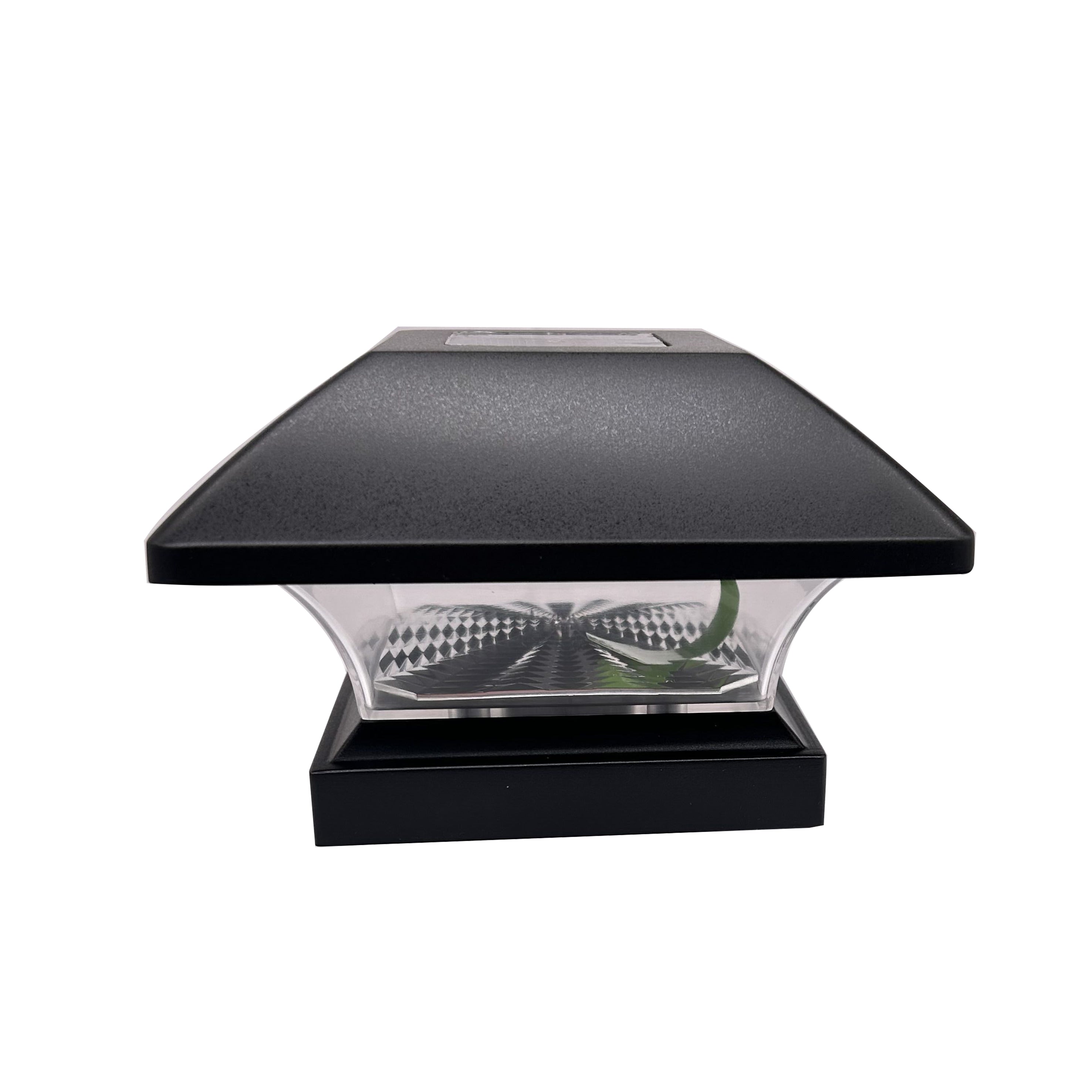 Project Source 4-in x 4-in 5 -Lumens Black Solar LED Outdoor Post cap light 2800-K