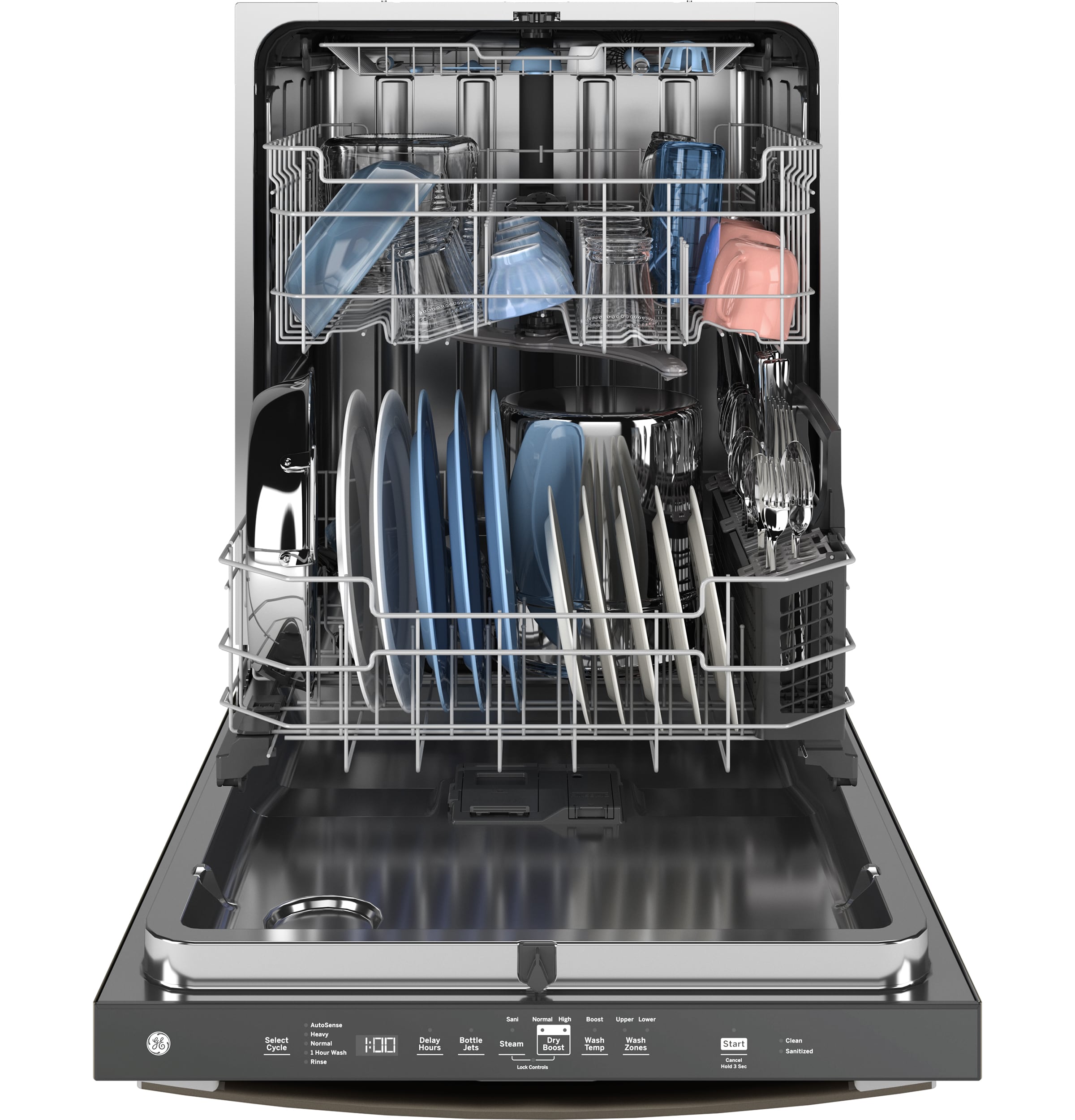 GE Dry Boost 24 inch Top Control Built-in Dishwasher With Third Rack ( Fingerprint-resistant Stainless Steel ) ENERGY STAR Certified 47-Decibels Very Quiet Sound Level