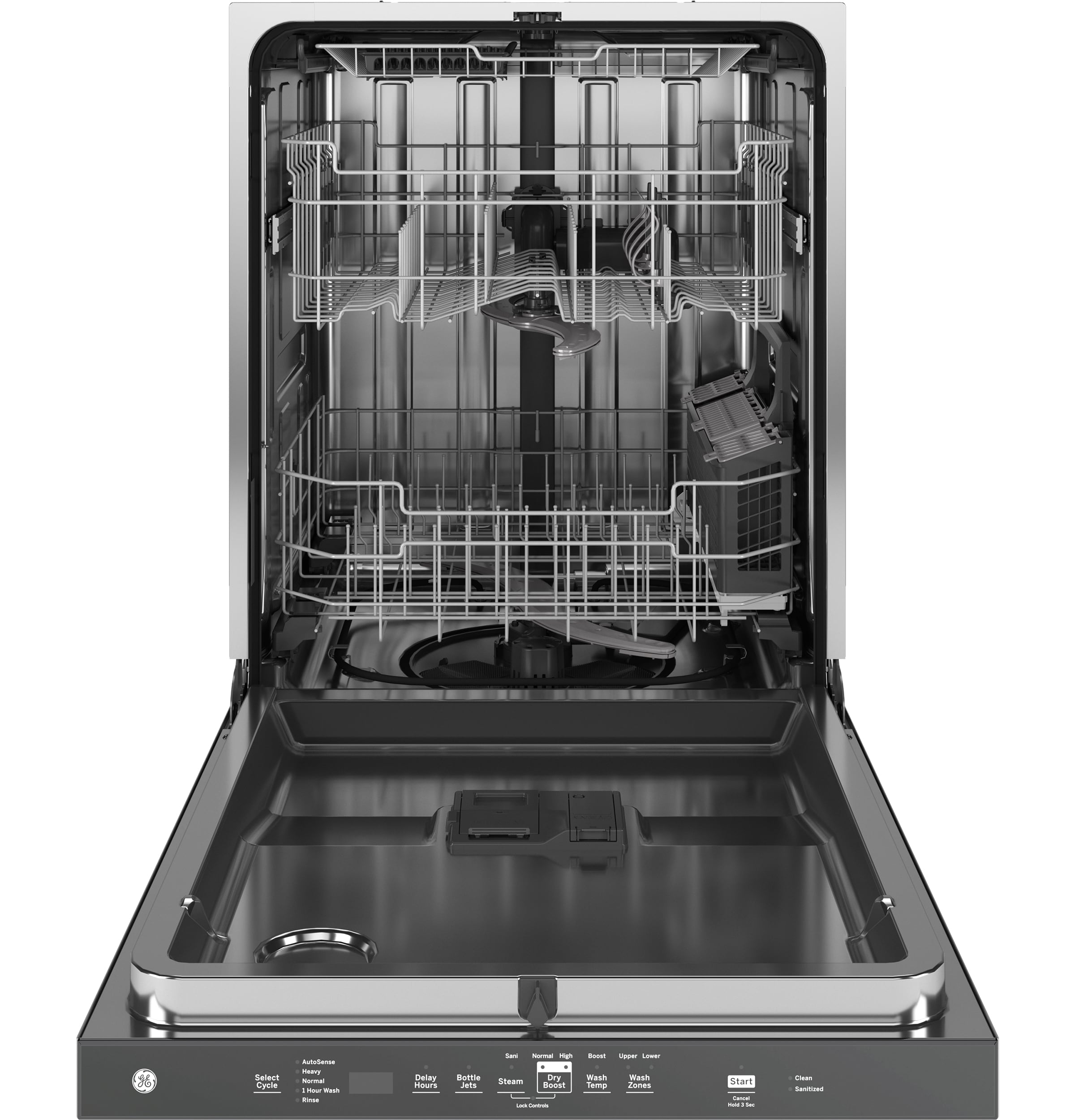 GE Dry Boost 24-in Top Control Built-in Dishwasher With Third Rack ( Slate ) ENERGY STAR, 45-Decibel Very Quiet Sound Level