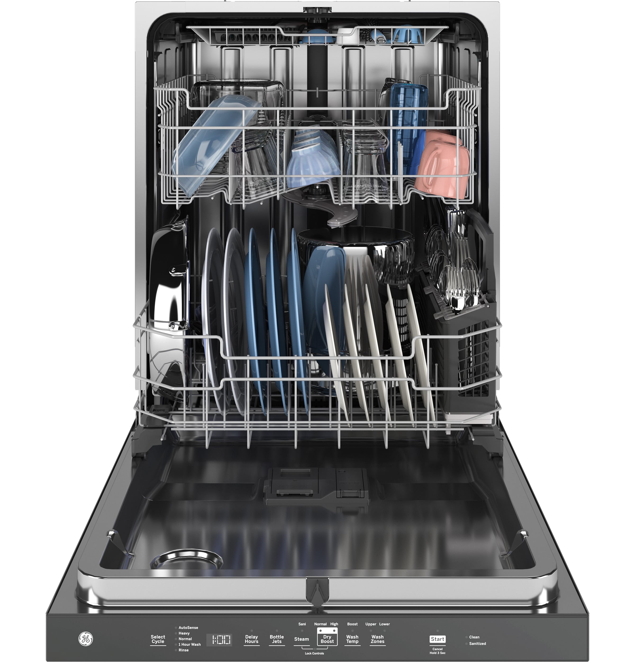 GE Dry Boost Top Control 24-in Built-In Dishwasher With Third Rack (Fingerprint-resistant Stainless Steel) ENERGY STAR, 45-dBA