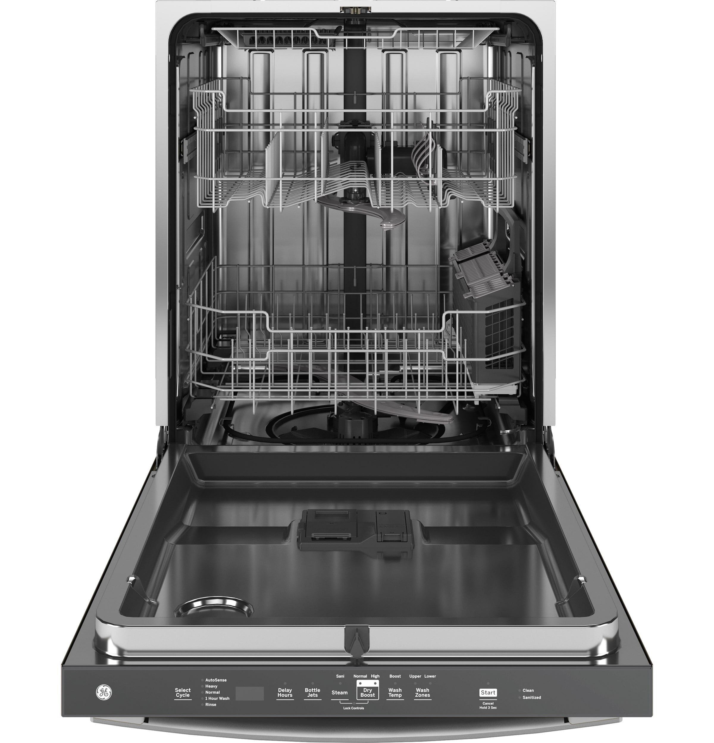 GE Dry Boost 24-in Top Control Built-in Dishwasher With Third Rack ( Fingerprint Resistant Stainless Steel ) ENERGY STAR, 45-Decibel Very Quiet Sound Level