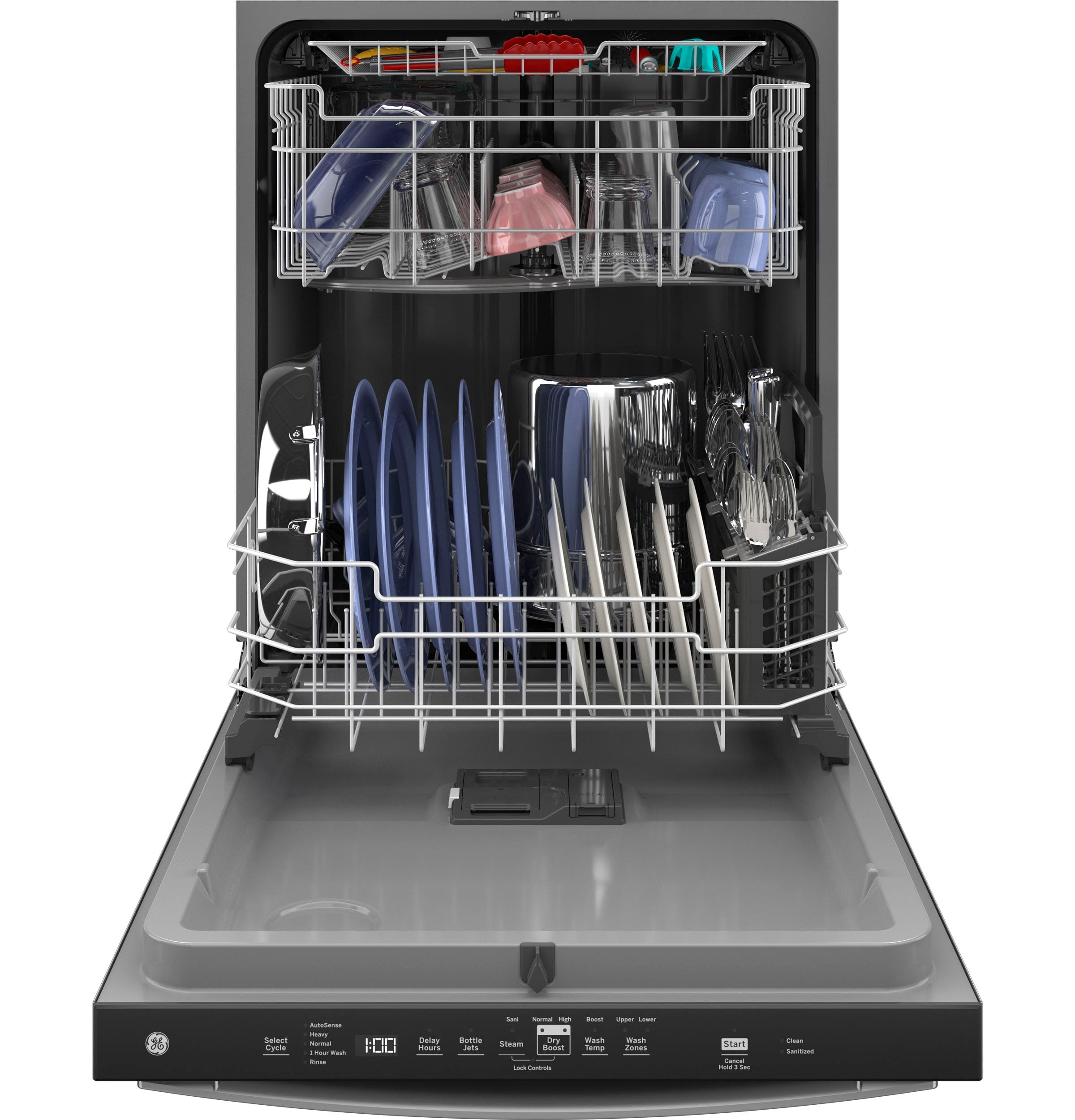 GE Dry Boost 24-in Top Control Built-In Dishwasher With Third Rack (Fingerprint-resistant Stainless Steel) ENERGY STAR, 50-dBA Very Quiet Sound Level