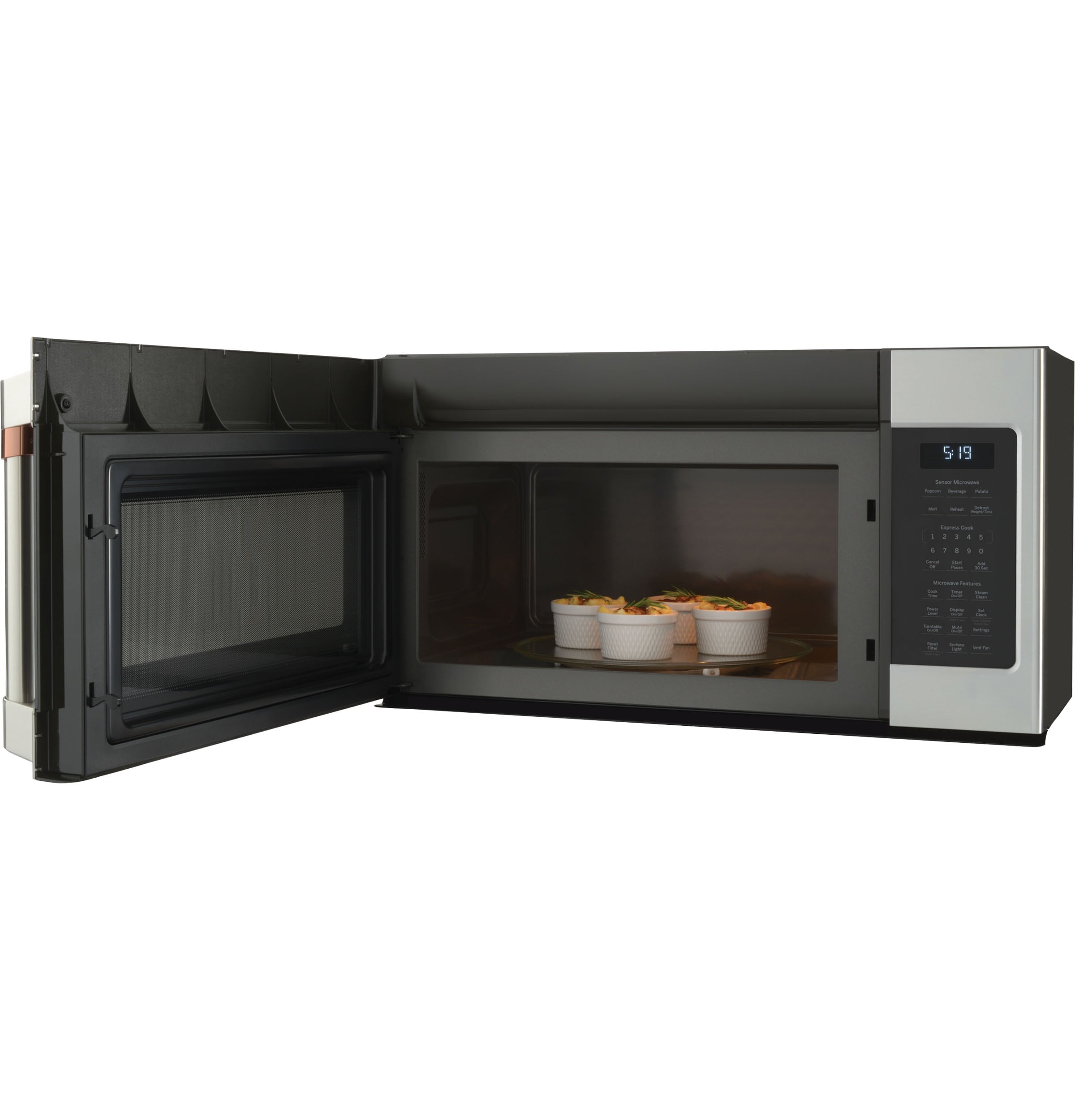 Cafe 1.9-cu ft Over-the-Range Microwave with Sensor Cooking ( Stainless Steel with Brushed Stainless Handles )