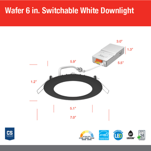 Juno Matte 6 - in 950 - Lumen Switchable Round Dimmable LED Canless Wet Rated Recessed Downlight - Stu's Home Improvement Outlet