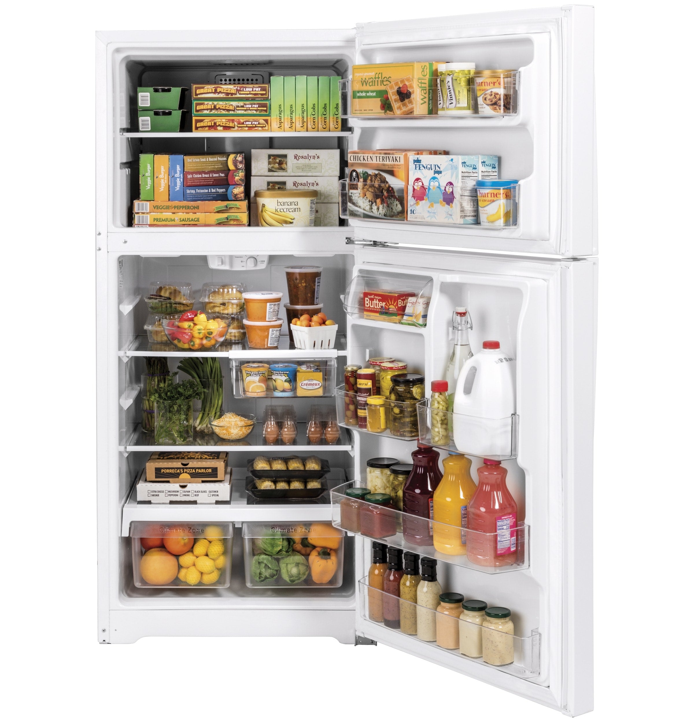 GE Garage-ready 21.9-cu ft Top-Freezer Refrigerator (White) Garage Ready