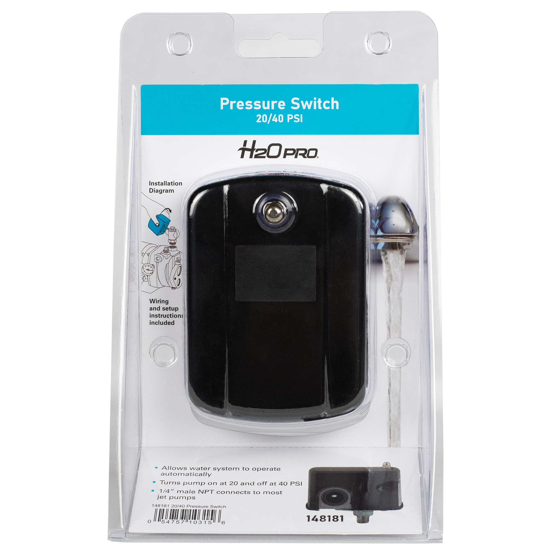 H2OPRO 20/40-PSI Polyethylene Pressure Switch