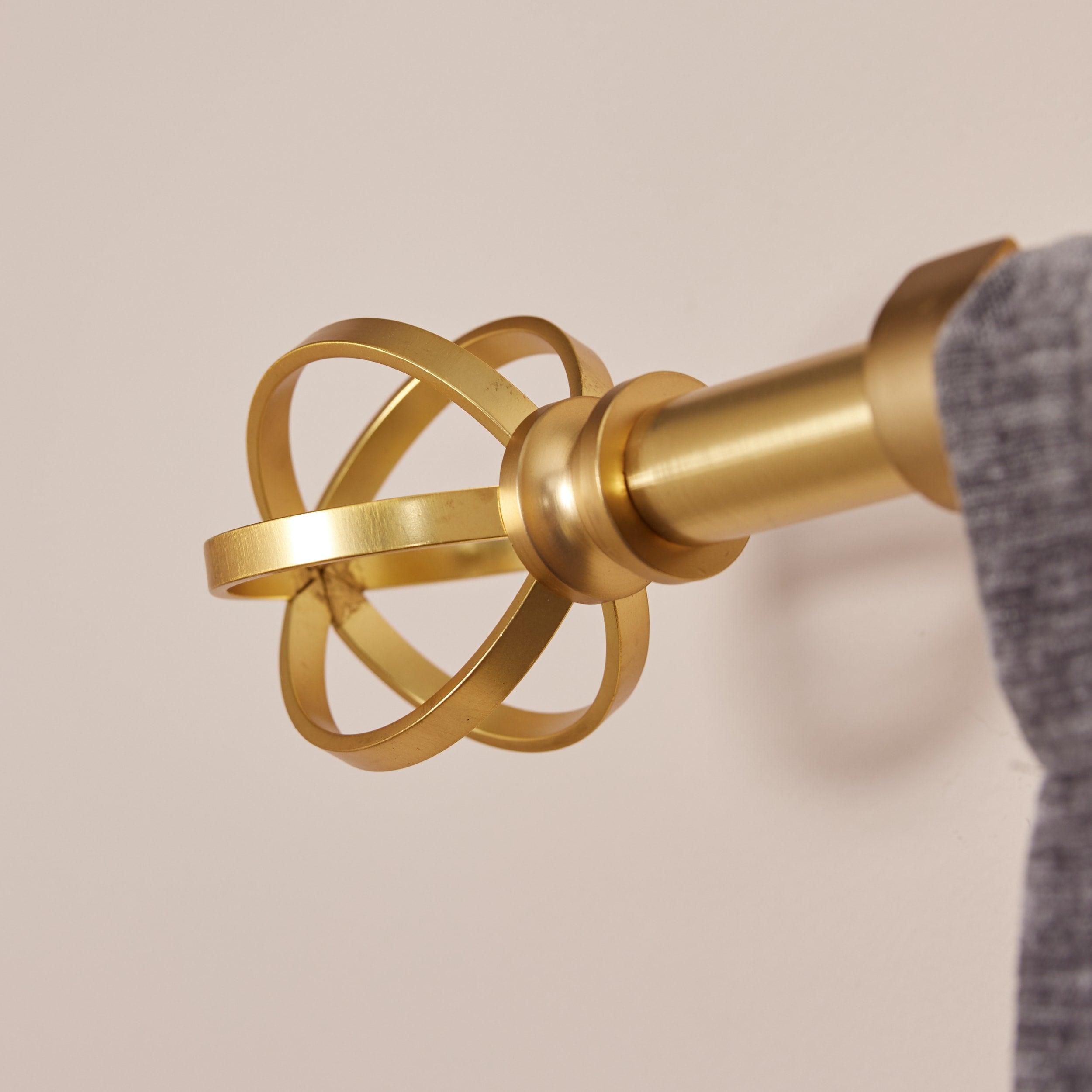 allen + roth 2 -Pack Brushed Gold Steel Curtain Rod Finials