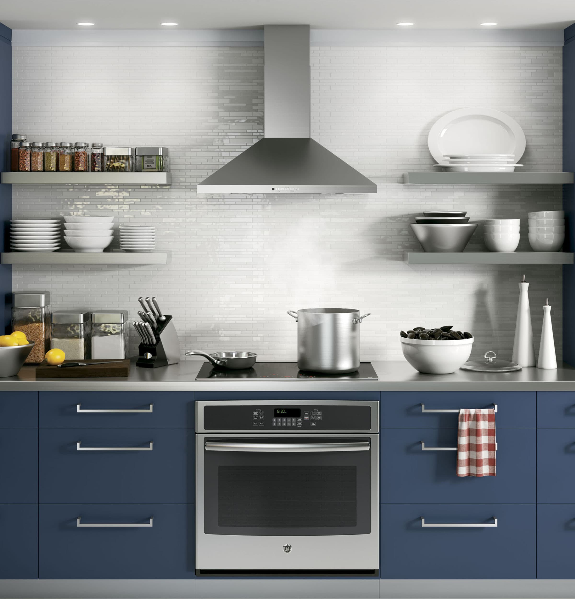 GE 30 inch Convertible 350-CFM Stainless steel Wall-Mounted Range Hood