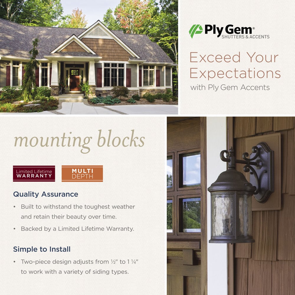 Ply Gem Electrical Block 7.5-in x 8.5-in Thistle Vinyl Electrical Mounting Block