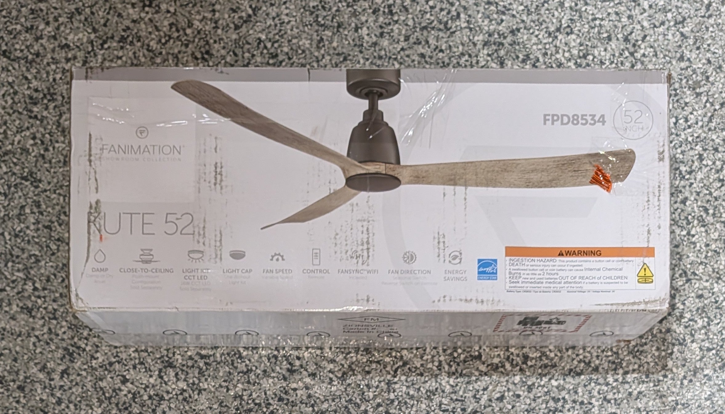 Kute 52 in. Indoor/Outdoor Brushed Satin Ceiling Fan with Remote Control and DC Motor