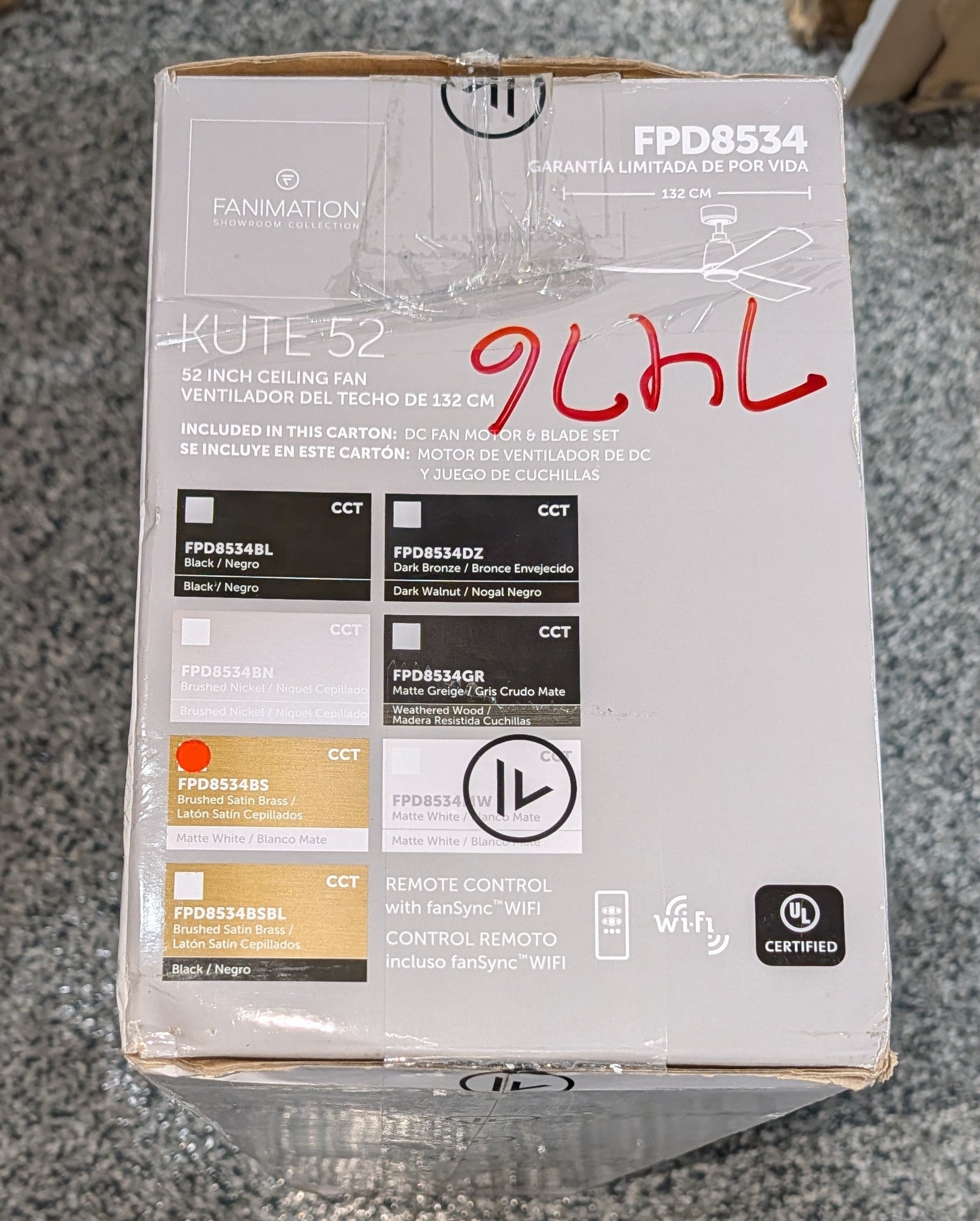 Kute 52 in. Indoor/Outdoor Brushed Satin Ceiling Fan with Remote Control and DC Motor