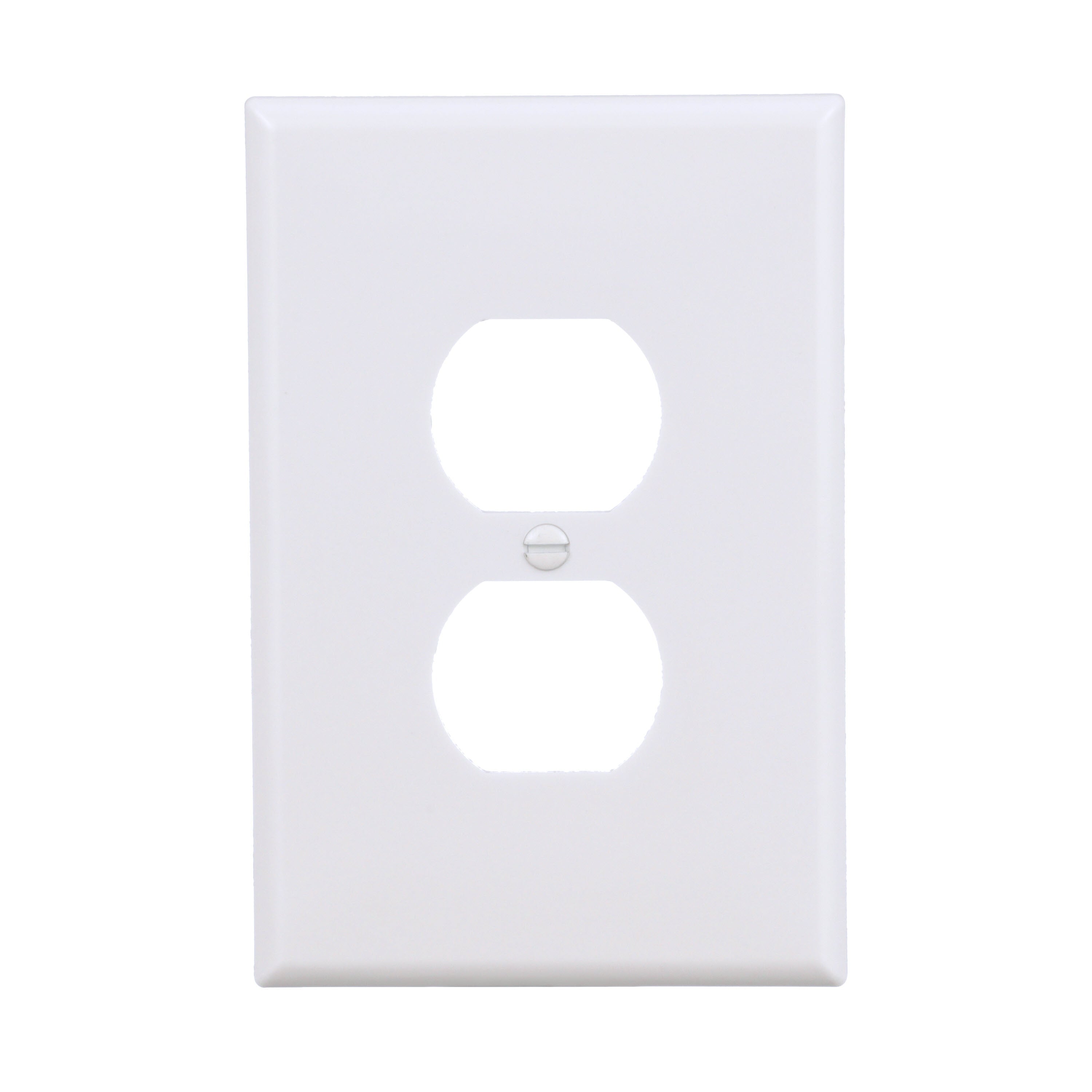 Eaton 1-Gang Jumbo Size White Thermoplastic Indoor Duplex Wall Plate