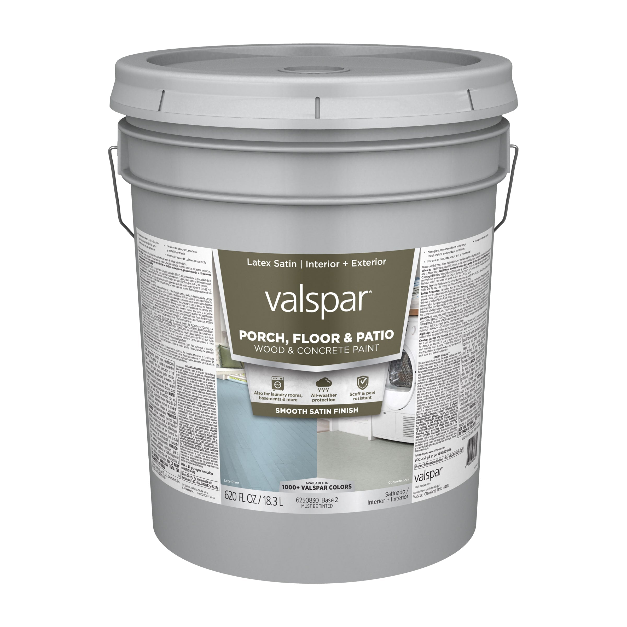 Valspar Base 2 Tintable Satin Interior/Exterior Porch and Floor paint (5-Gallon)