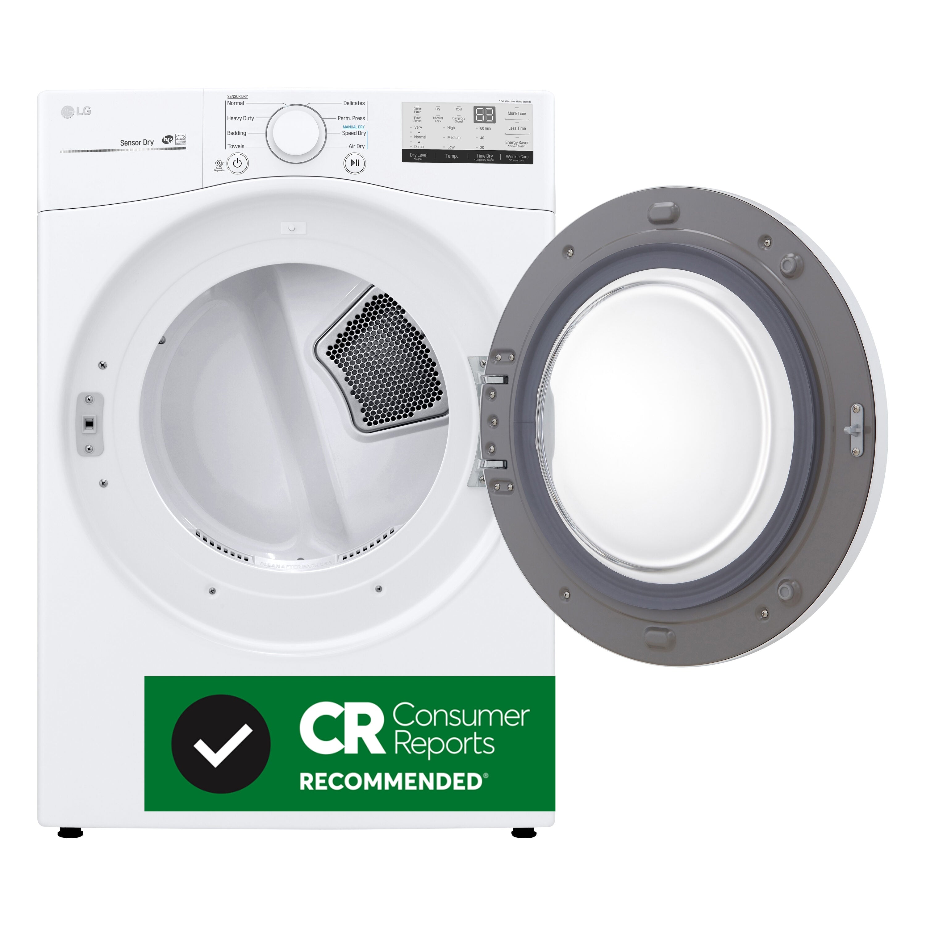 LG 7.4-Cu. Feet Stackable Vented Electric Dryer ( White ) Energy Star Certified