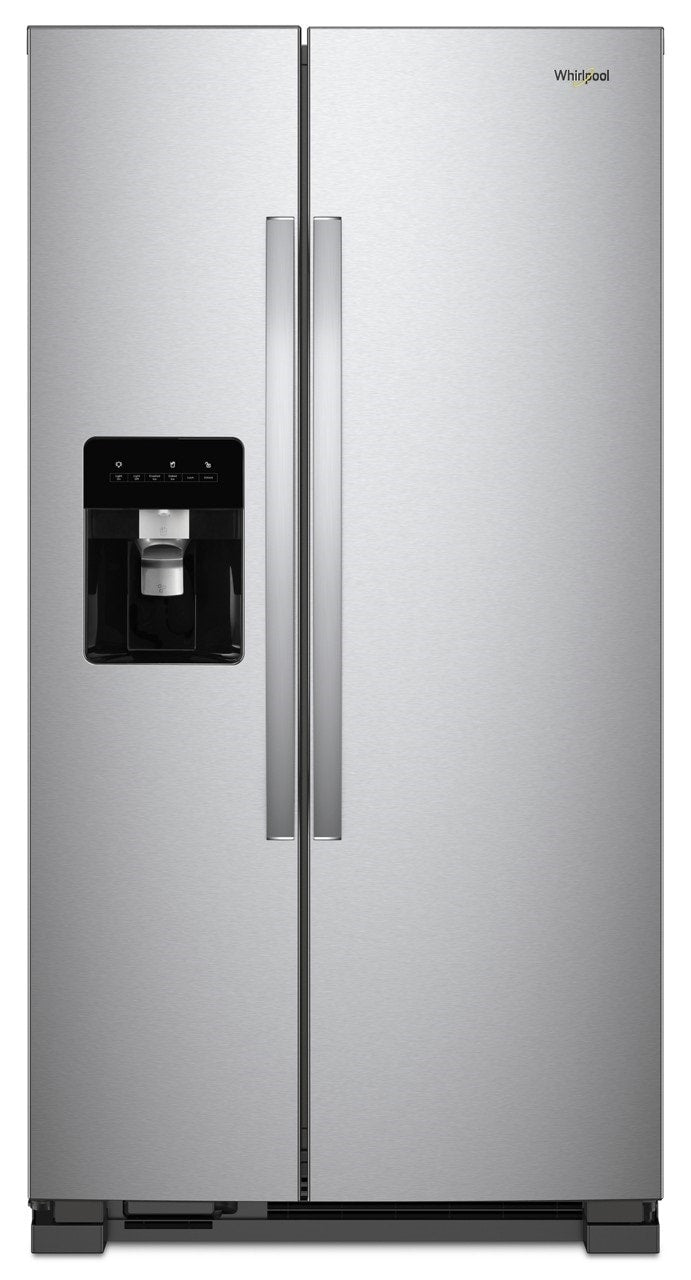 Whirlpool 24.6 - cu ft Side - by - Side Refrigerator with Ice Maker ,Water and Ice Dispenser ( Fingerprint Resistant Stainless Steel ) (WRS315SDHZ) - Stu's Home Improvement Outlet